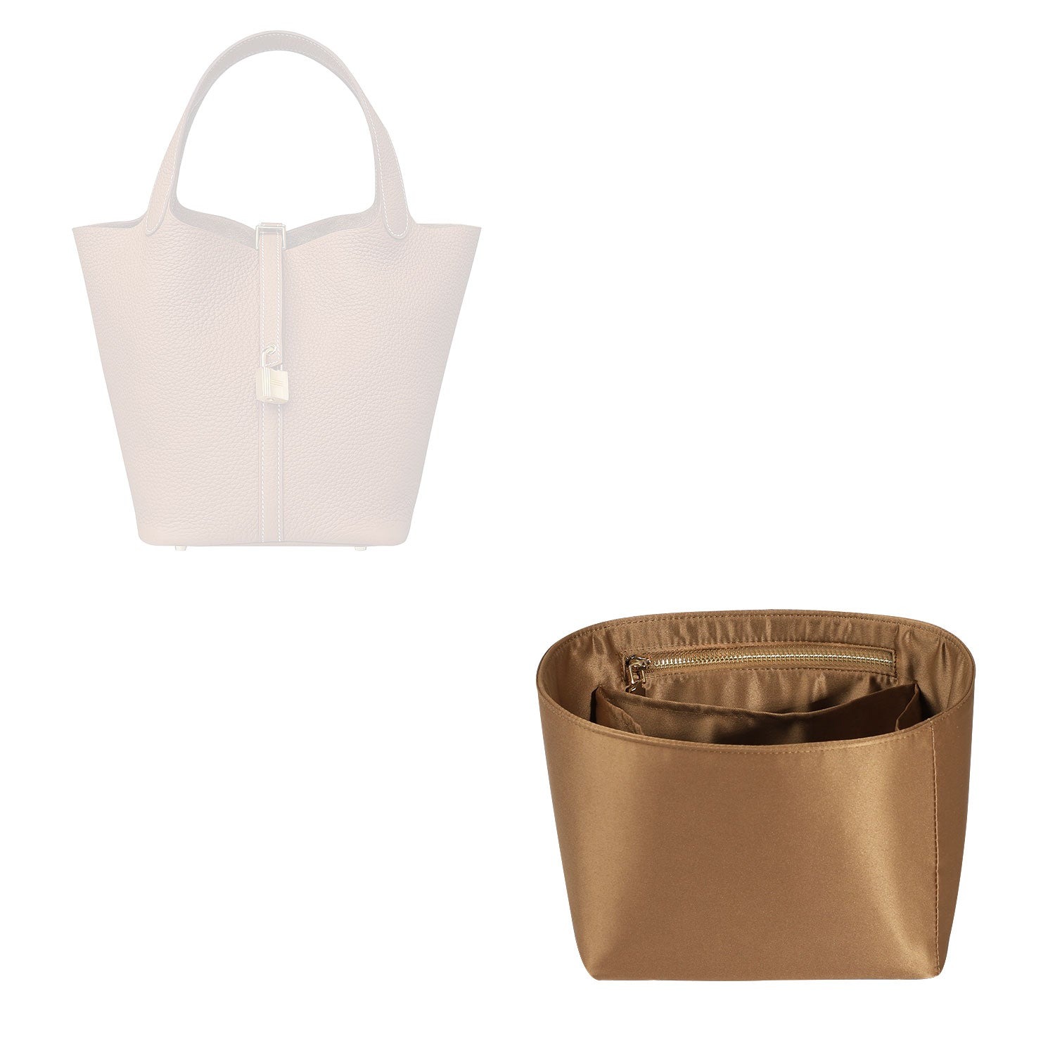 Jedwabisty organizer do torebek Hermes Picotin, wkładka do luksusowej torby, pasuje do Picotin 18 / 22 product image 13