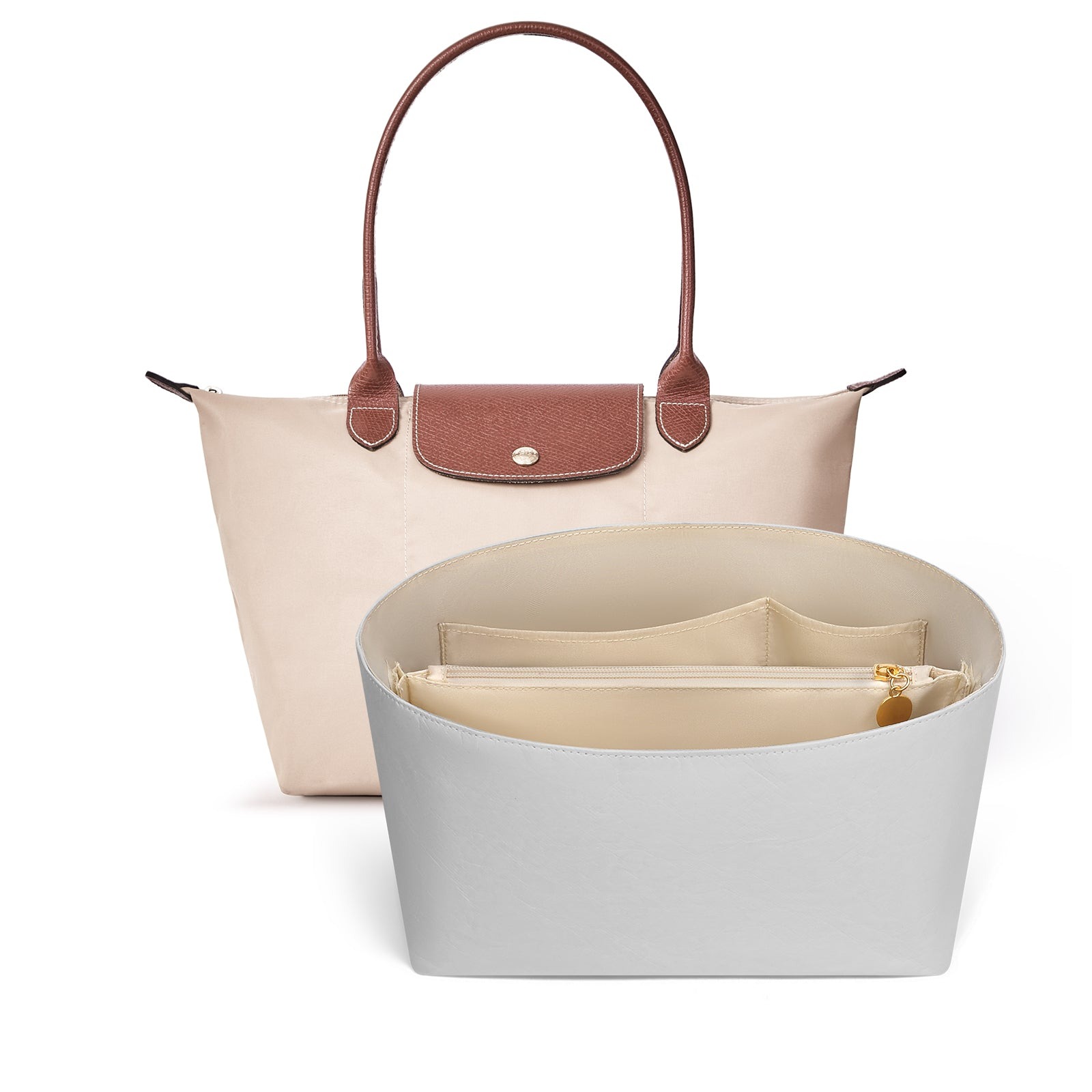 Purse Organizer Insert för Longchamp Le Pliage – Ultralätt Vattentåligt Miljövänligt DuPont-papper, 6 fack product image 12