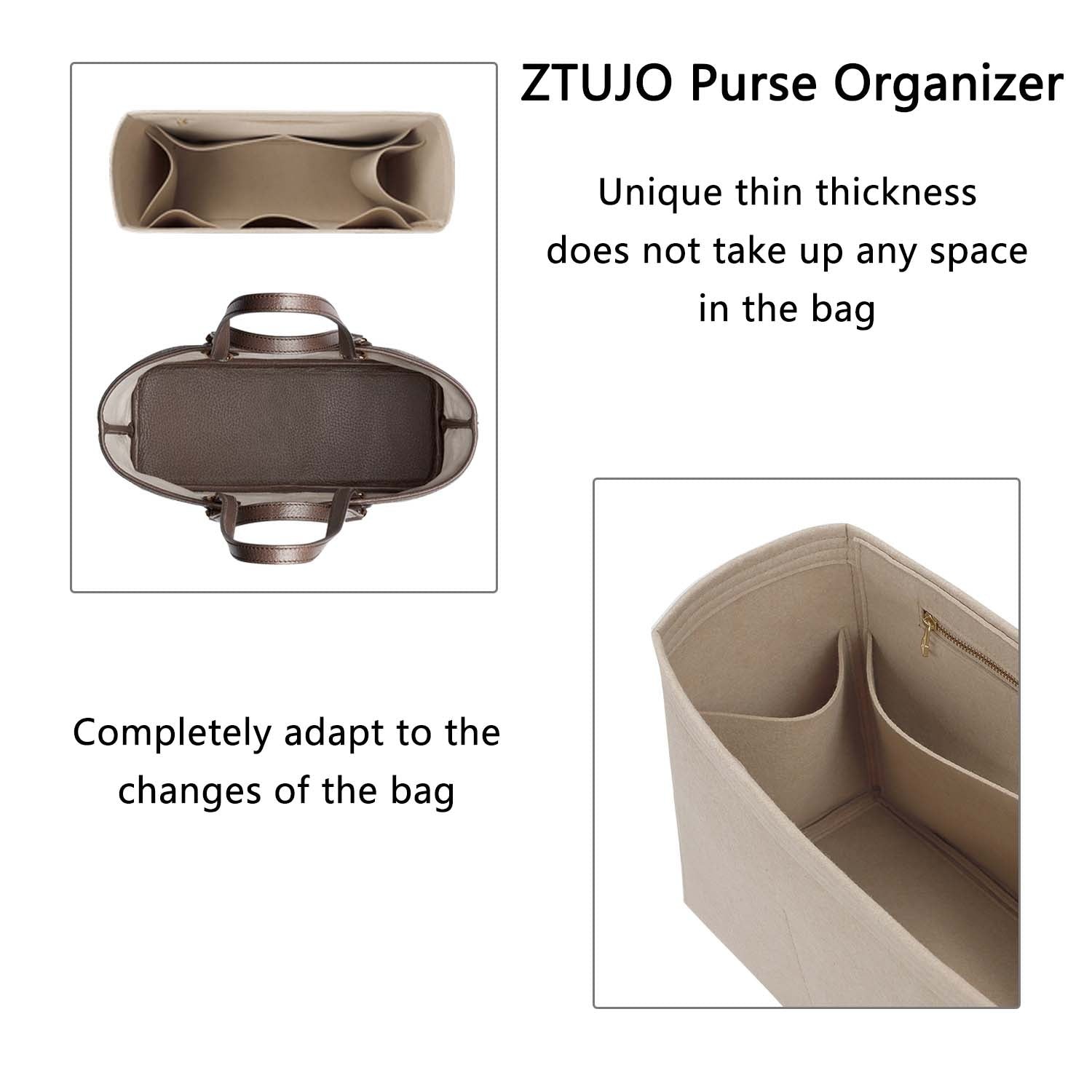 Premium-Handtaschenorganizer für Gucci Ophidia GG Tote – 8 Fächer, Fleischgrau / Sonderfarbe product image 5
