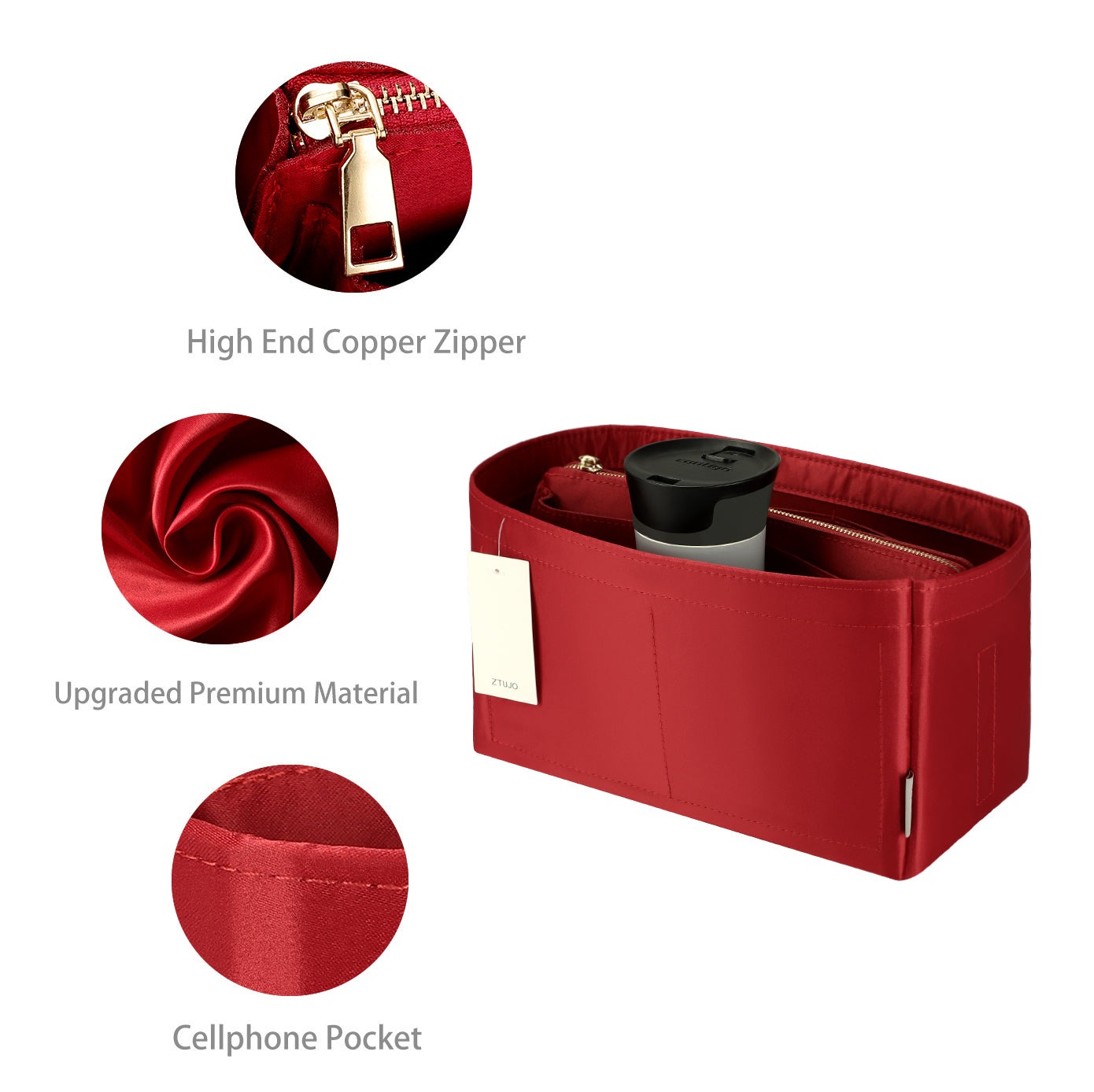 Jedwabista wkładka organizująca do torebki dla Speedy, Neverfull, ONTHEGO Tote i innych – 8 kieszeni, 7 rozmiarów product image 18