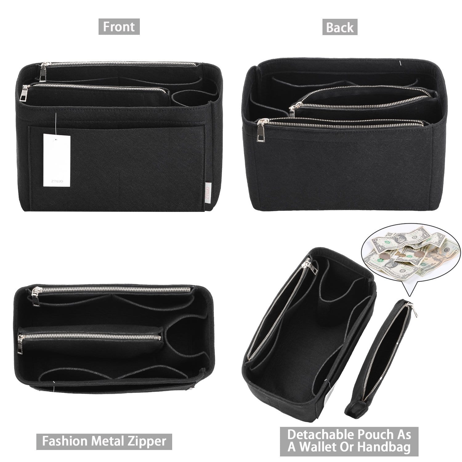 Vložka a organizér do kabelky pro LV Speedy, Neverfull, Graceful, Tote – plstěný tvarovač kabelky detail image 9