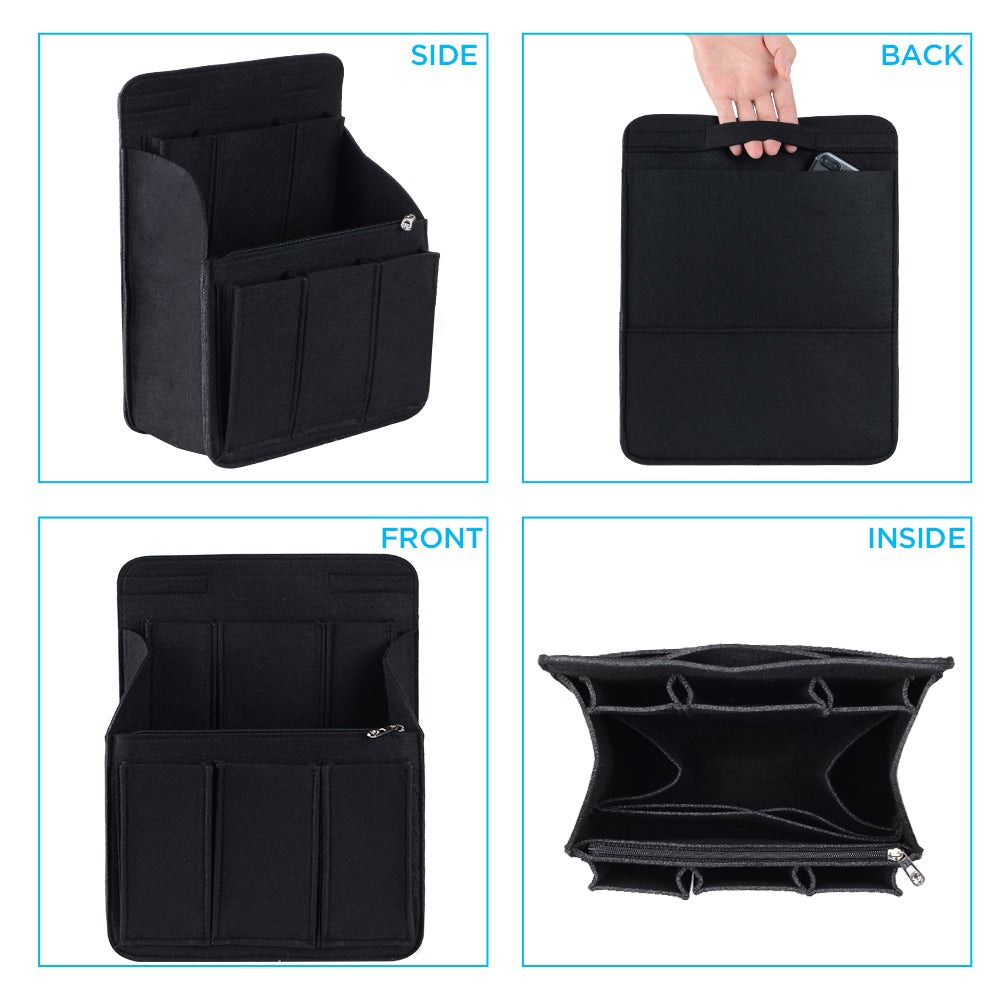 Organizador de bolso de fieltro para mochilas: compatible con bolsos redondos y cuadrados, en beige/gris/marrón/negro. product image 2