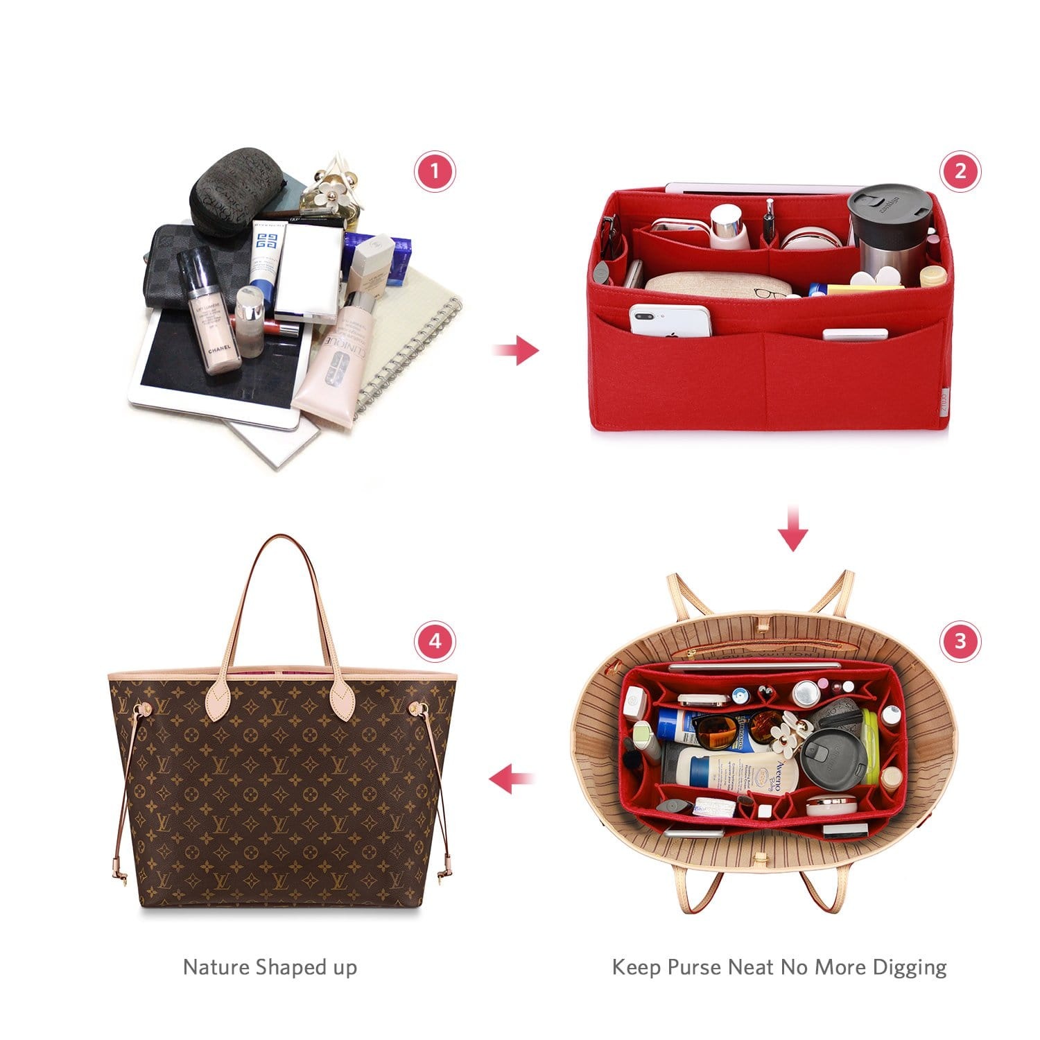 Organisateur de sac à main en feutre – Très grande taille (Convient au Speedy 40 / Neverfull GM) product image 76