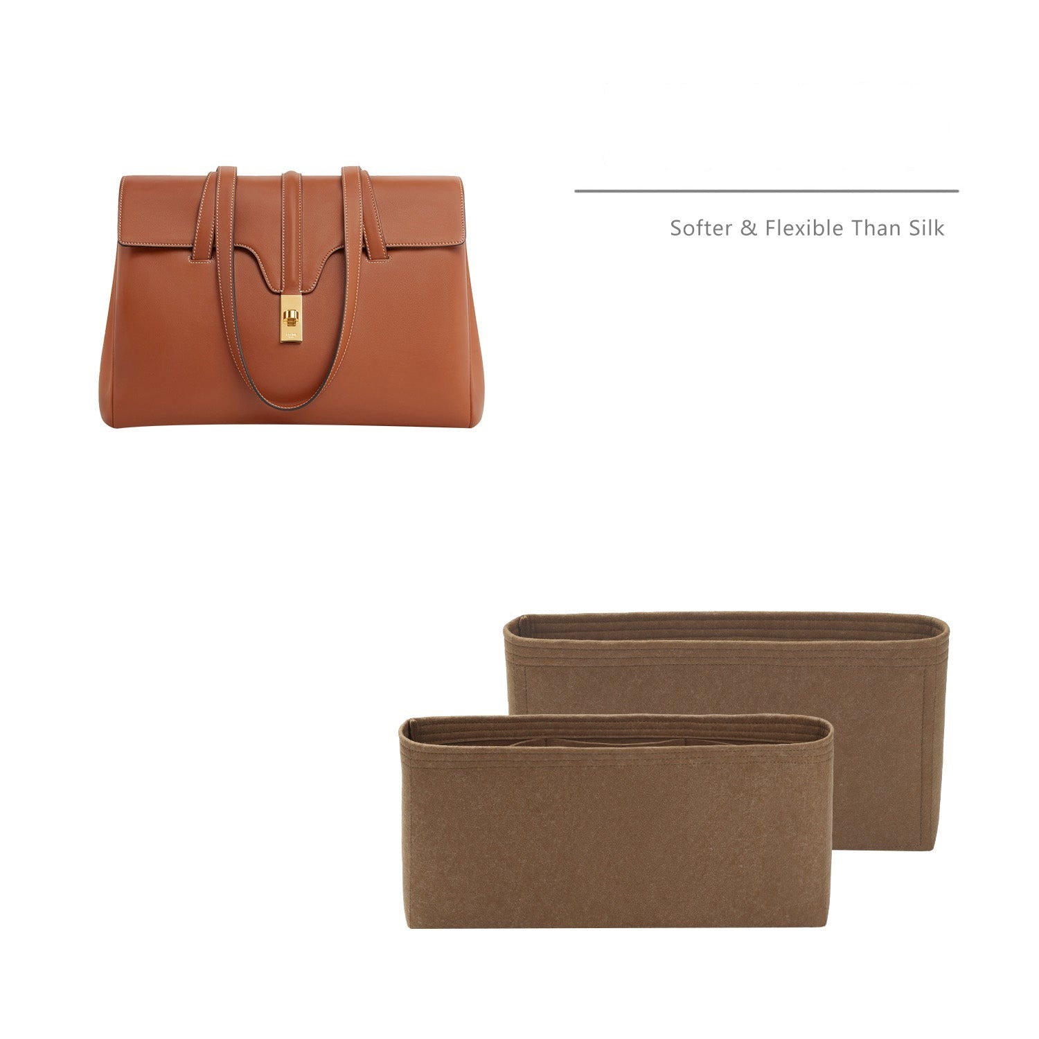 Organisateur de sac à main premium pour Celine Soft 16 Medium / Large – 6 poches, fermeture éclair YKK