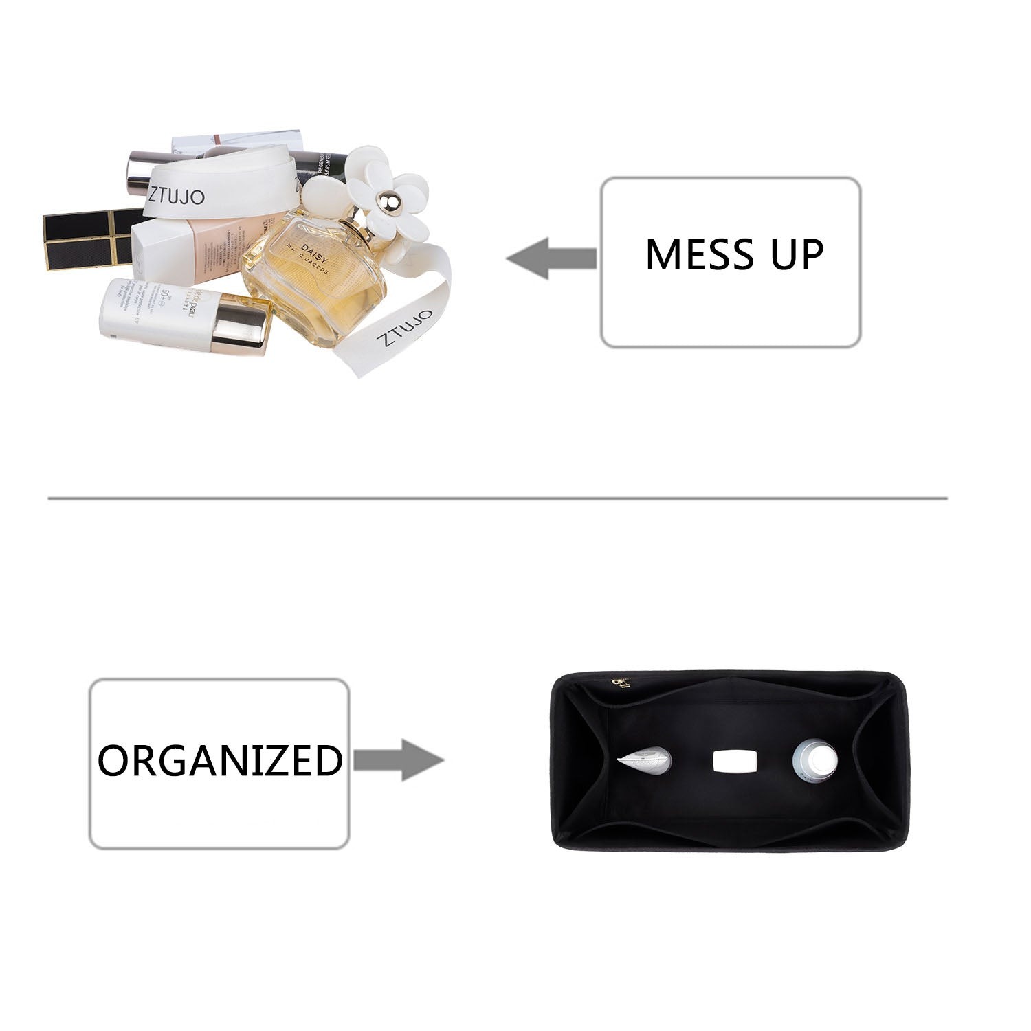Prémiový organizér do kabelky pro kabelku Hermes R.M.S 12H – 7 kapes, zip YKK product image 3