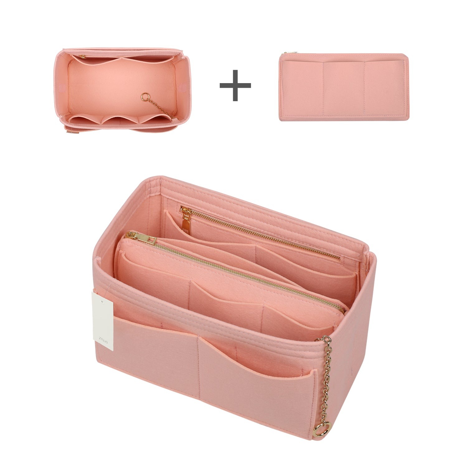 Organizér do kabelky z plsti s bočním zipem, odnímatelná střední kapsa pro LV Speedy Neverfull tote, 5 velikostí product image 16