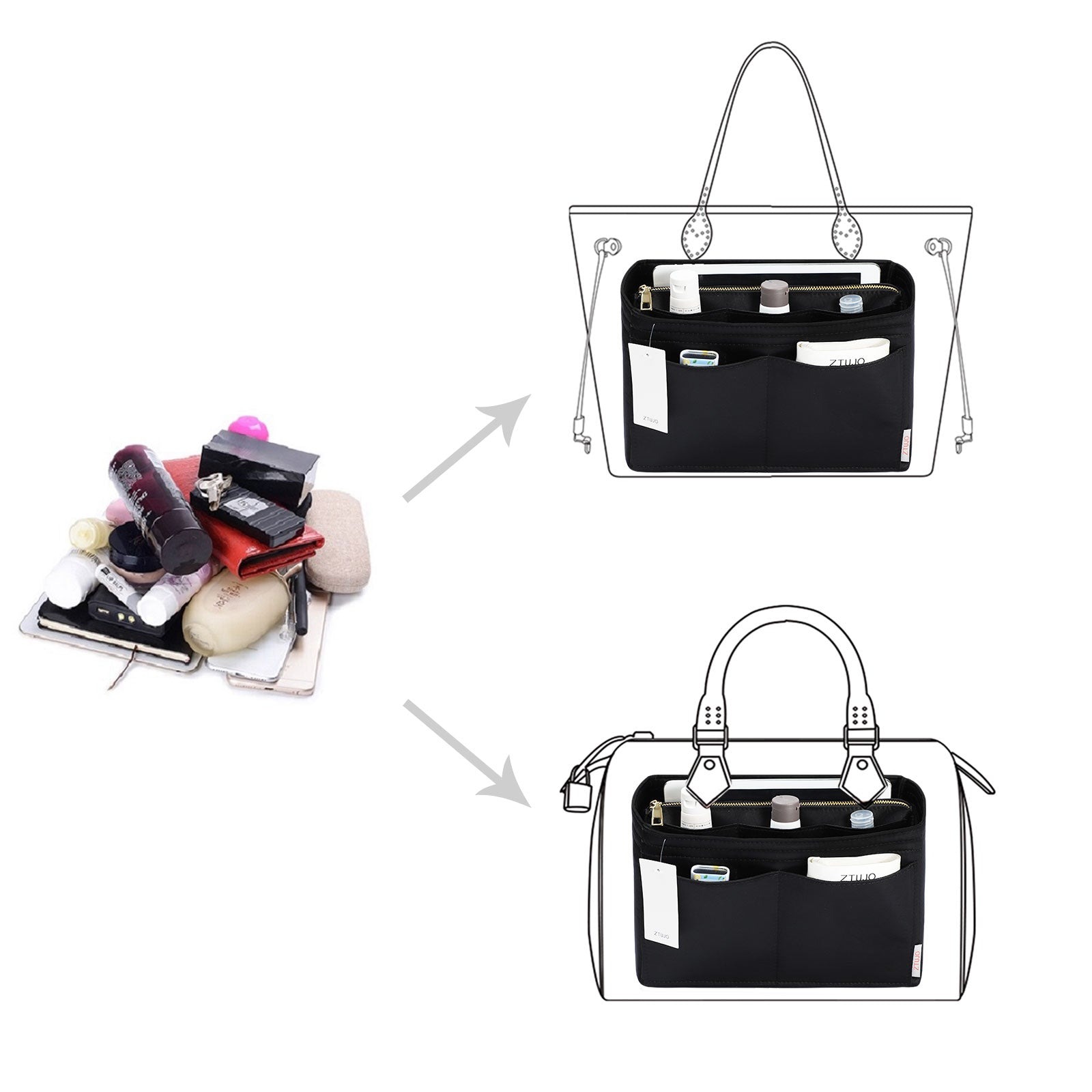 Organizador para Bolsa LV Speedy Neverfull Tote – 6 Tamanhos, Insert de Feltro para Bolsa com Zíper product image 121