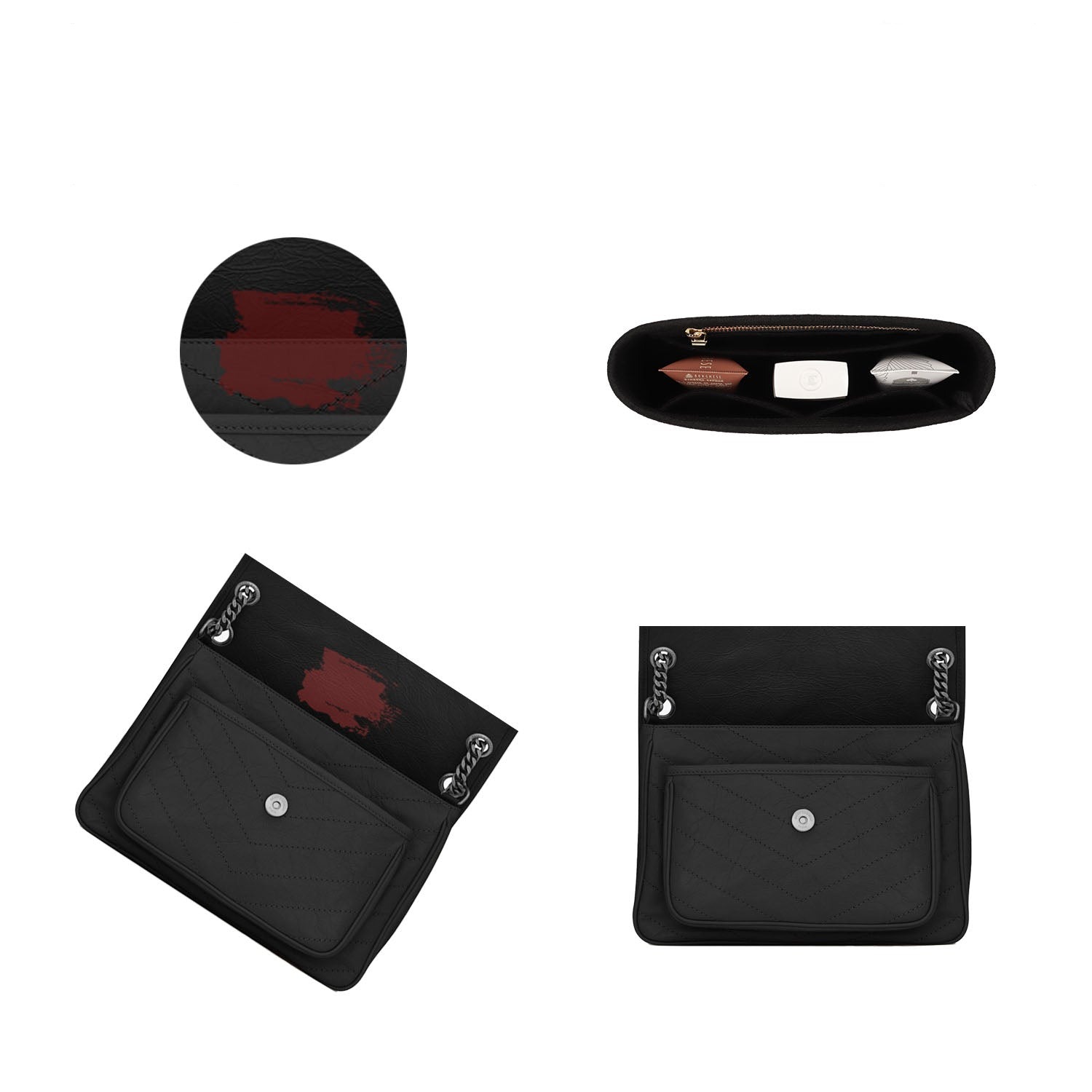 Veskeorganisator for YSL Niki Baby / Medium / Large – Premium filtinnlegg med YKK-glidelåser product image 4