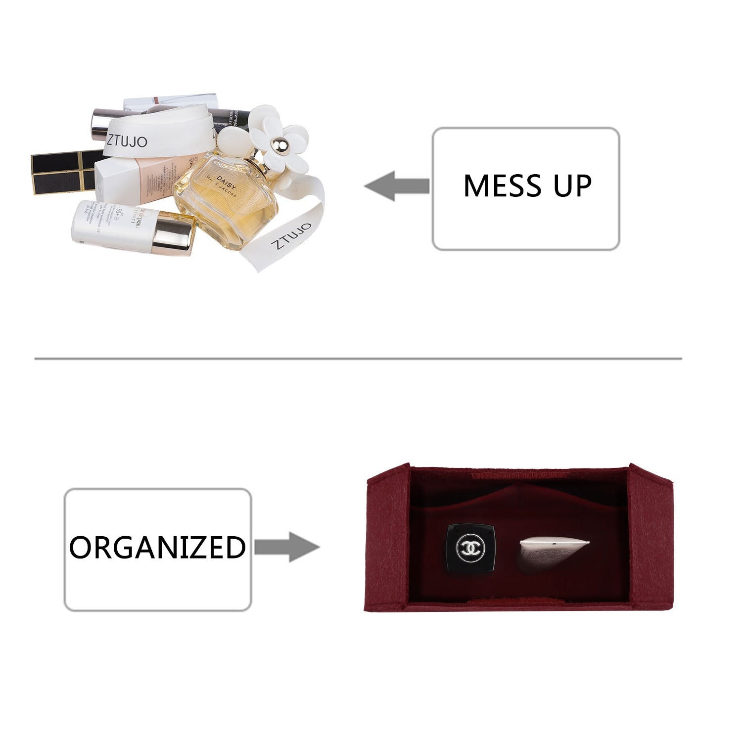 Organizer do plecaka Chanel Gabrielle Small / Medium – 2 kieszenie, filc product image 3