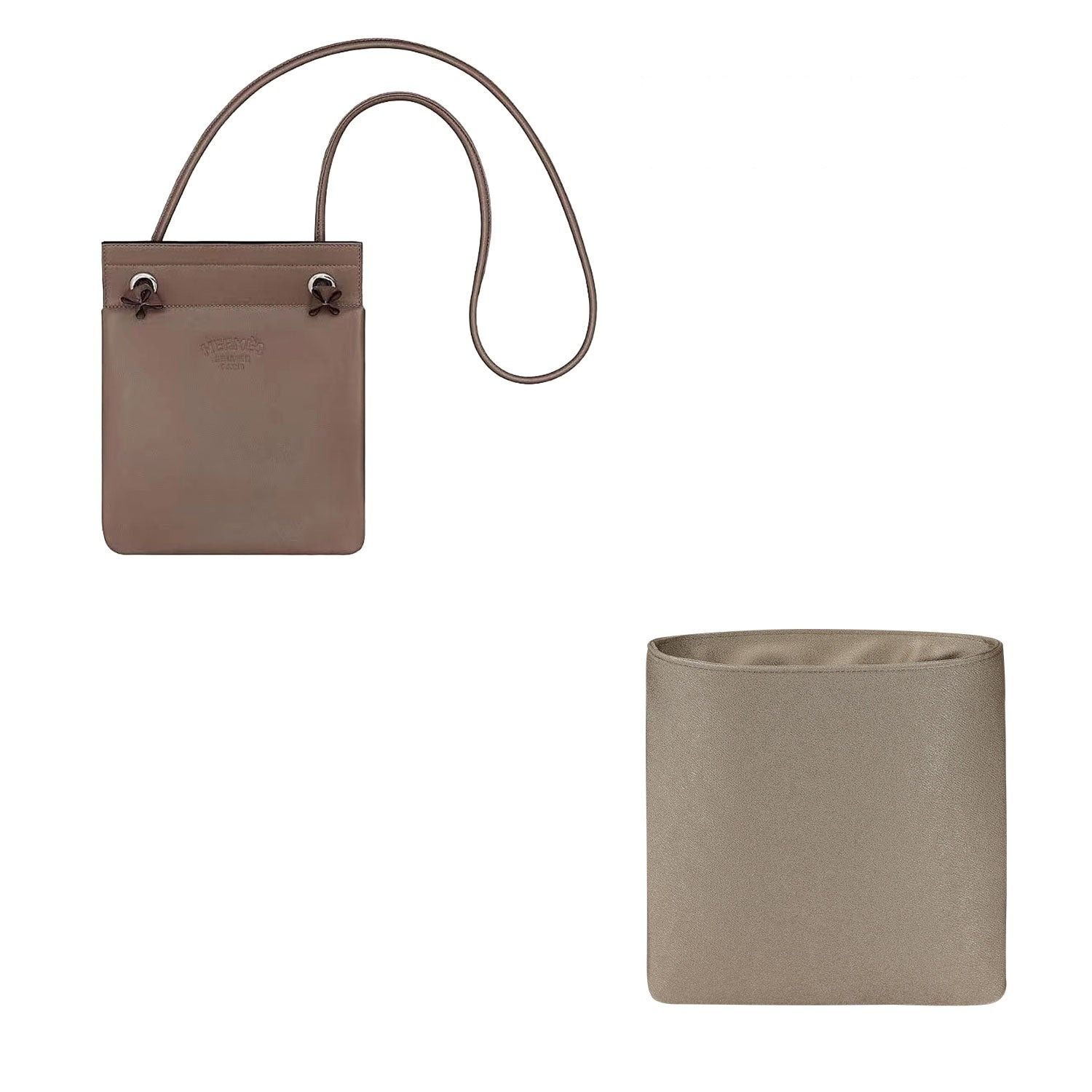 VLOŽENÁ TAŠKA organizér pro Hermes Aline Mini / Small – Silks & Satins, 2 kapsy