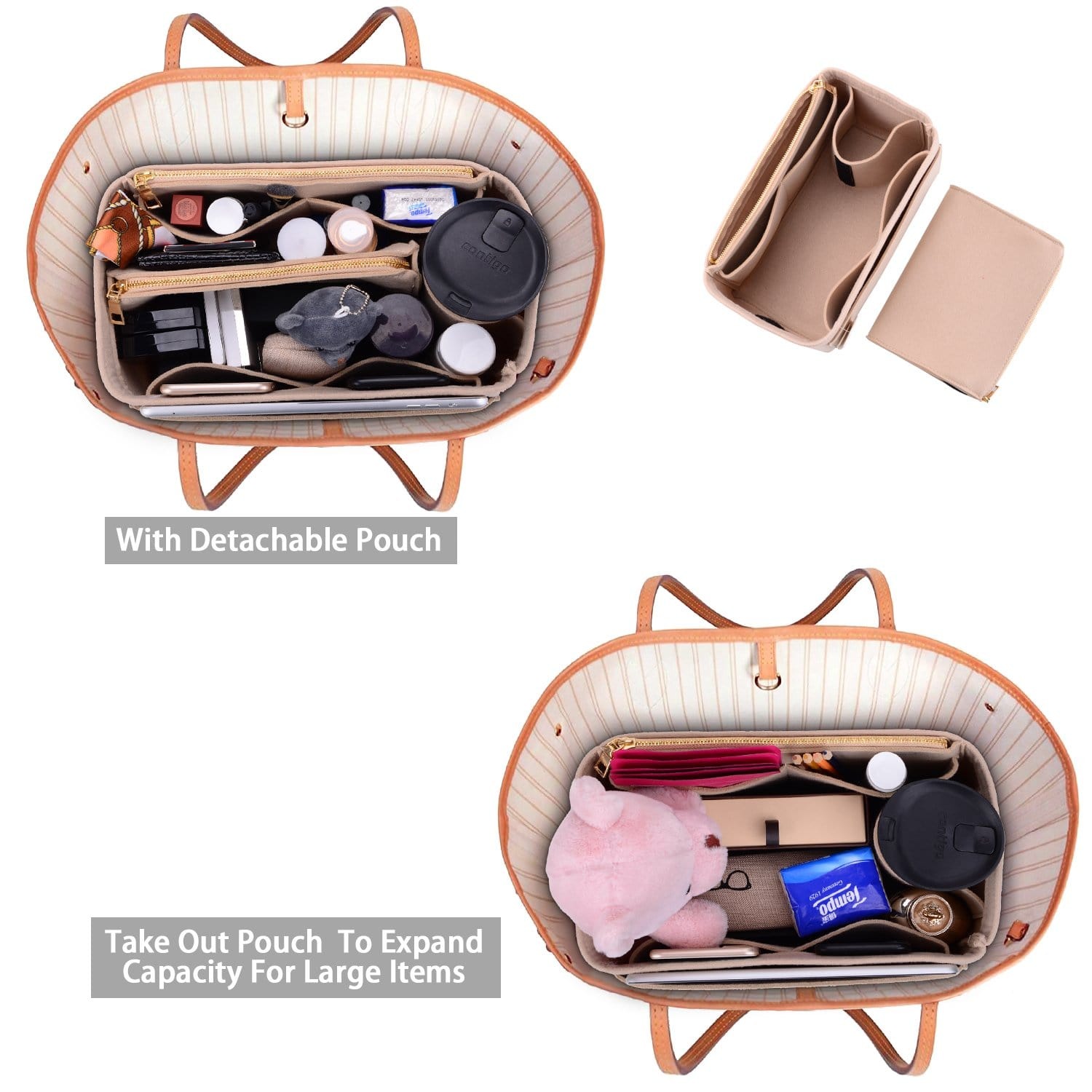 Vložka a organizér do kabelky pro LV Speedy, Neverfull, Graceful, Tote – plstěný tvarovač kabelky product image 40