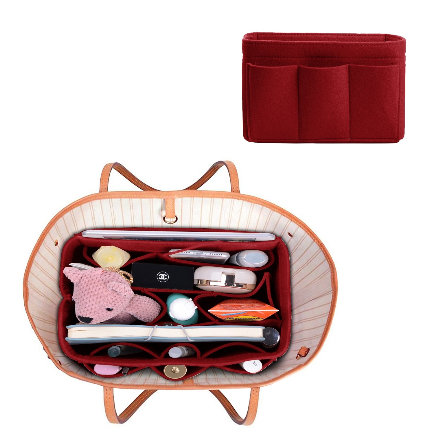 Vložka INNERBAG do kabelky se šitým dnem pro LV Speedy 35 a Neverfull MM – velká detail image 4