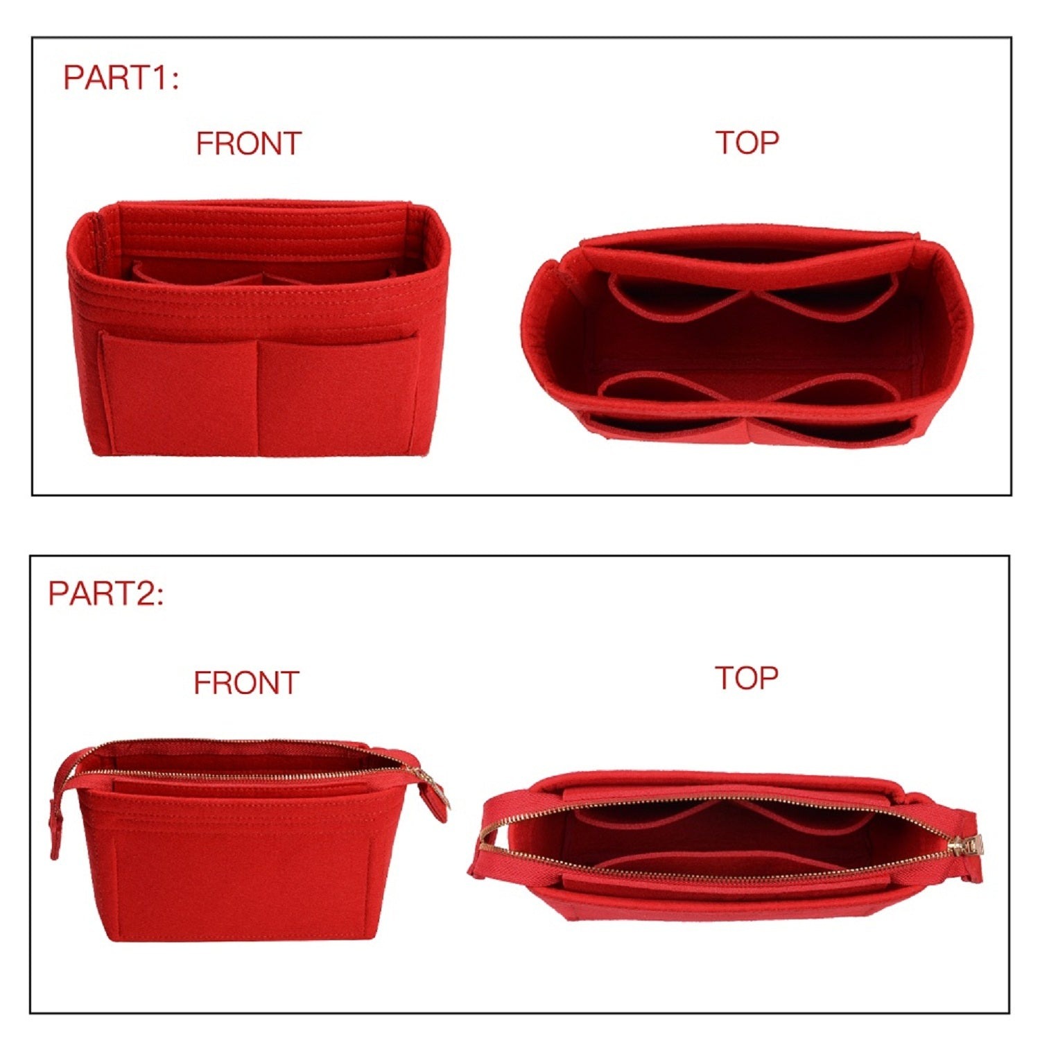 퍼스 오거나이저, LV NeoNoe Noé 시리즈용 2팩 백 인 백 인서트 product image 19