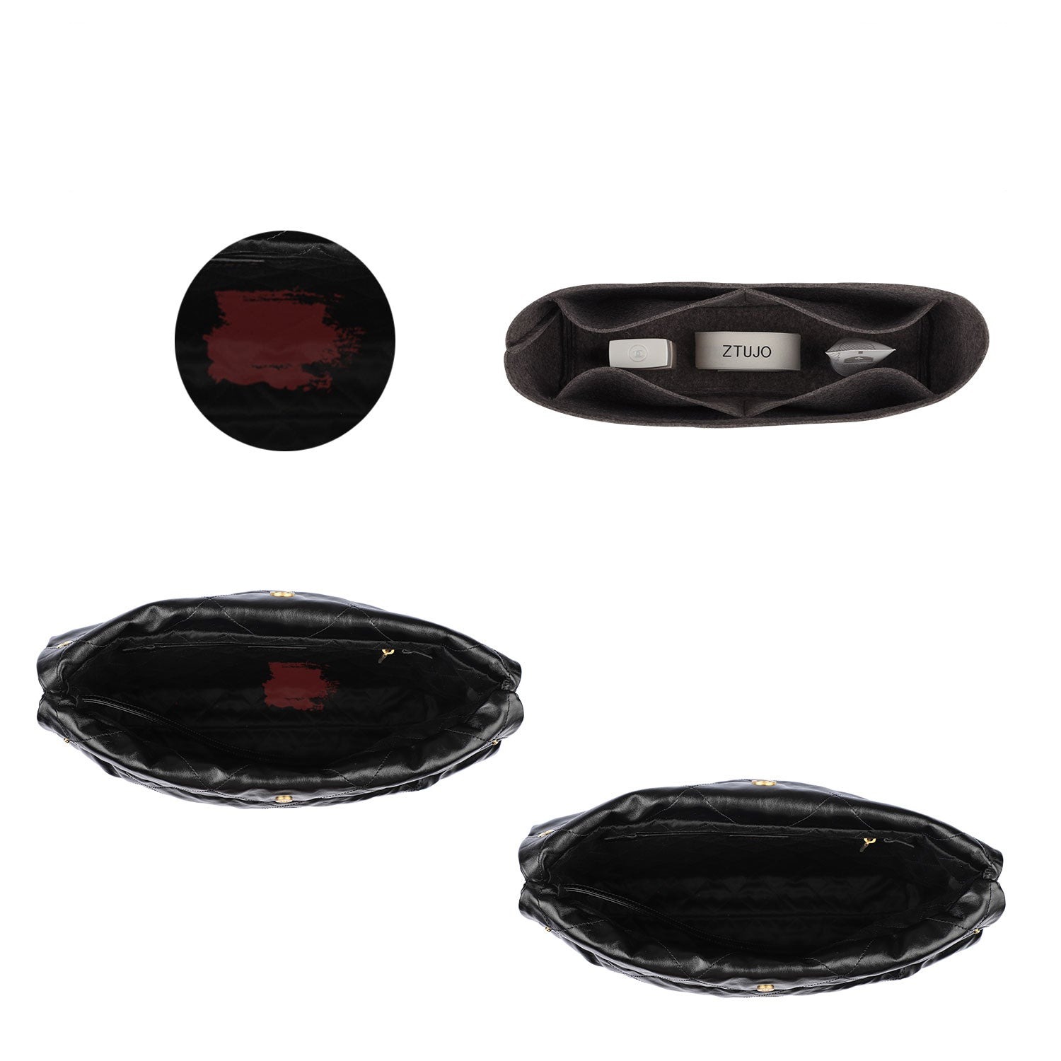 Pouzdro do kabelky pro Chanel 22 Small / Medium / Large – 5 kapes, měkký filc detail image 3