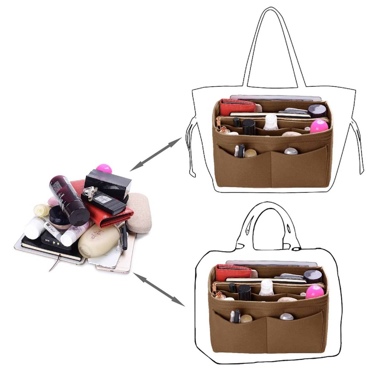 Organizador para Bolsa LV Speedy Neverfull Tote – 6 Tamanhos, Insert de Feltro para Bolsa com Zíper product image 61