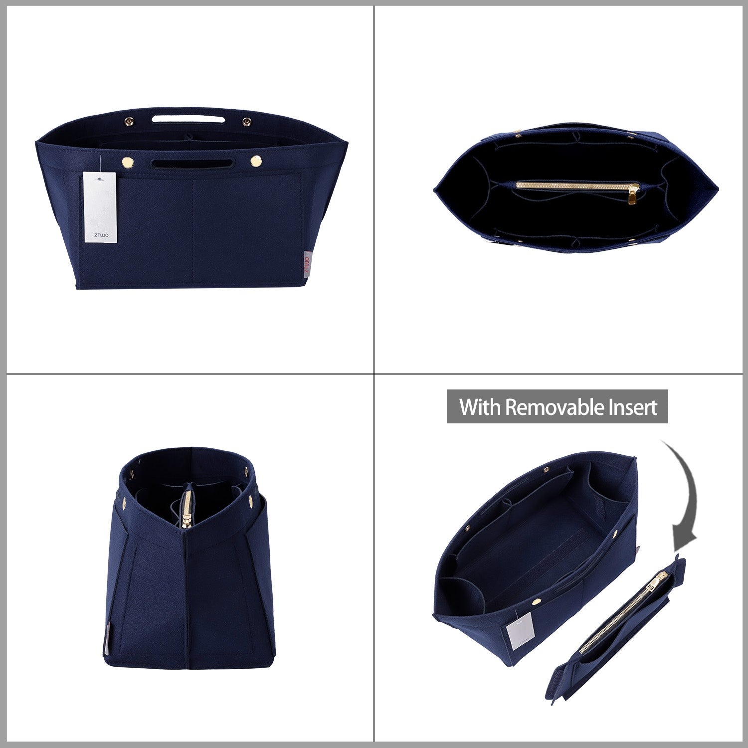 Longchamp Le Pliage -laukun järjestäjäinsertti – Sopii top handle S/M- ja olkalaukku S/L-kokoihin product image 3