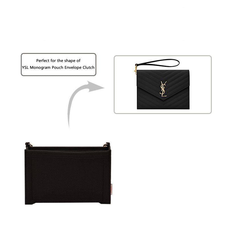 Organizér do kabelky pro YSL Monogram Pouch Envelope Clutch – 2 kapsy, plstěná vložka detail image 4