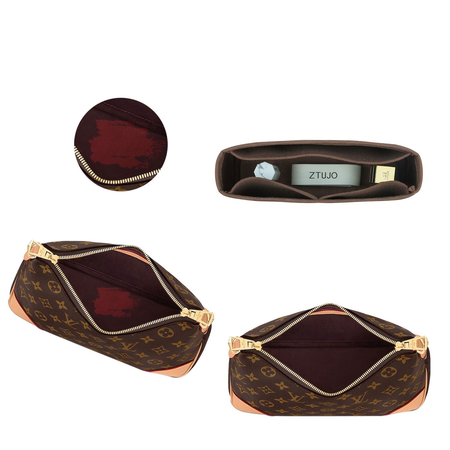 Organizador de Bolsa Premium para LV Boulogne – 3 Bolsos, Café Escuro ou Cor Personalizada product image 5