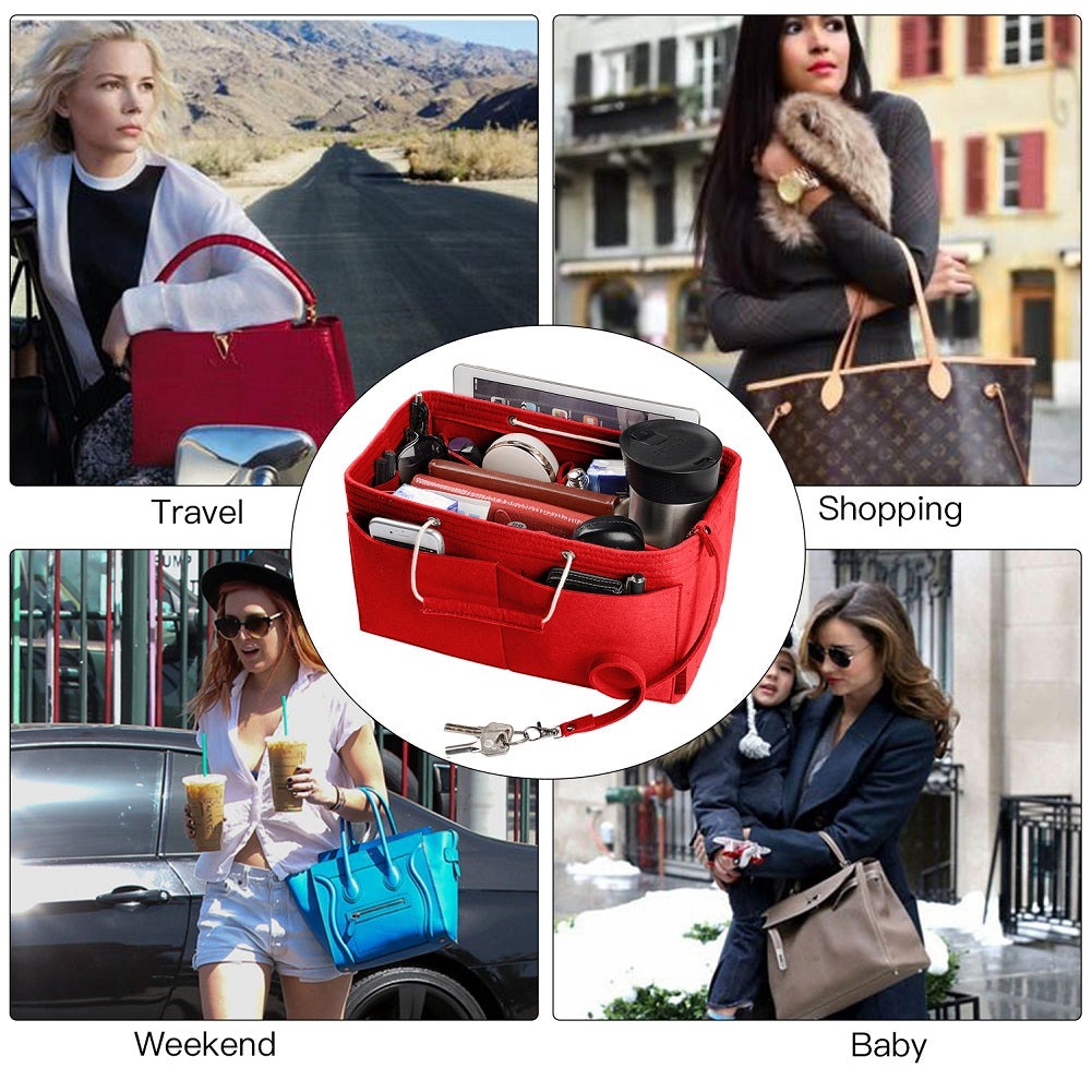 Organizer Tas Felt Multi-Saku dengan Gagang – Cocok untuk LV Speedy 30, 35 & Neverfull MM (Sedang/Besar) product image 14