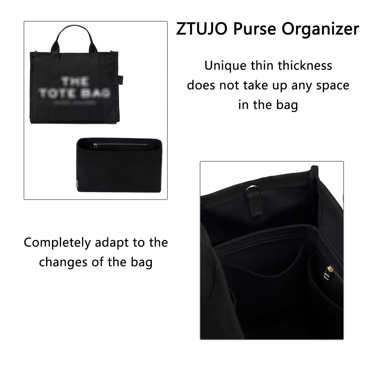 Marc Jacobs Tote Bag Small(10inch) / Medium(13inch) / Large(17inch) İçin Premium Çanta Düzenleyici product image 6