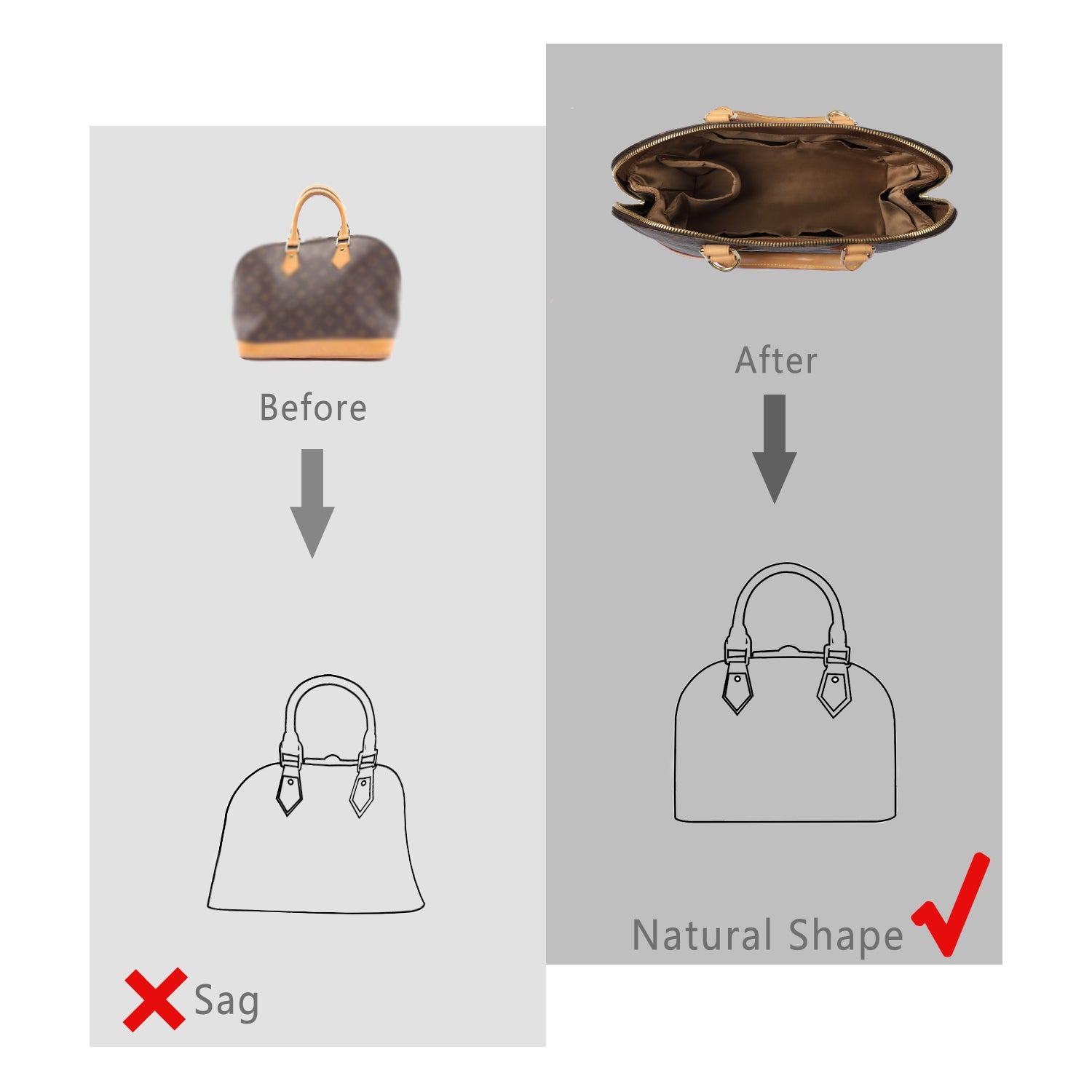 Hedvábná vložka do kabelky s zipem – pasuje na LV Neverfull, Speedy, Onthego, Artsy, tote – 6 velikostí product image 26