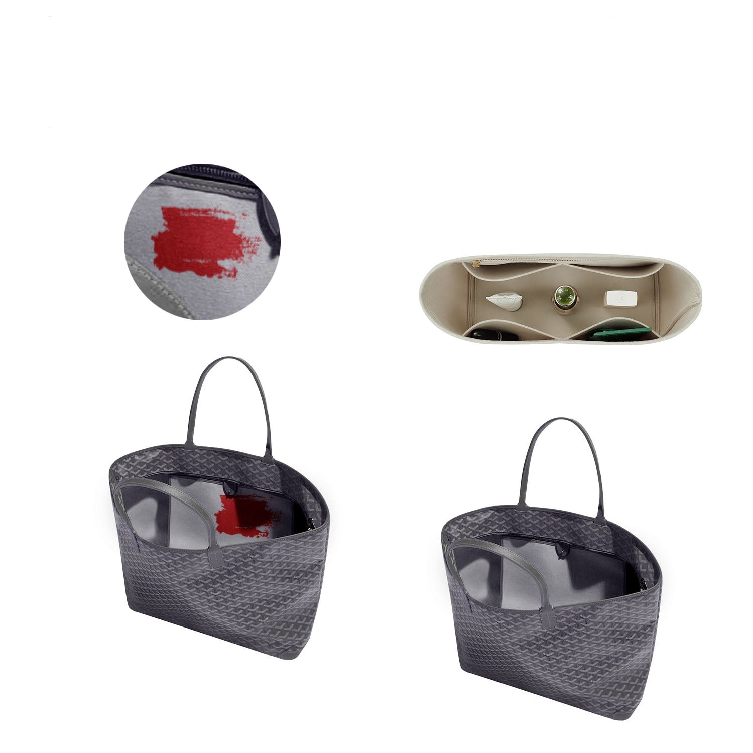 Organizador de bolso para Goyard Artois PM / MM / GM – Insert de fieltro premium con 5 bolsillos product image 4