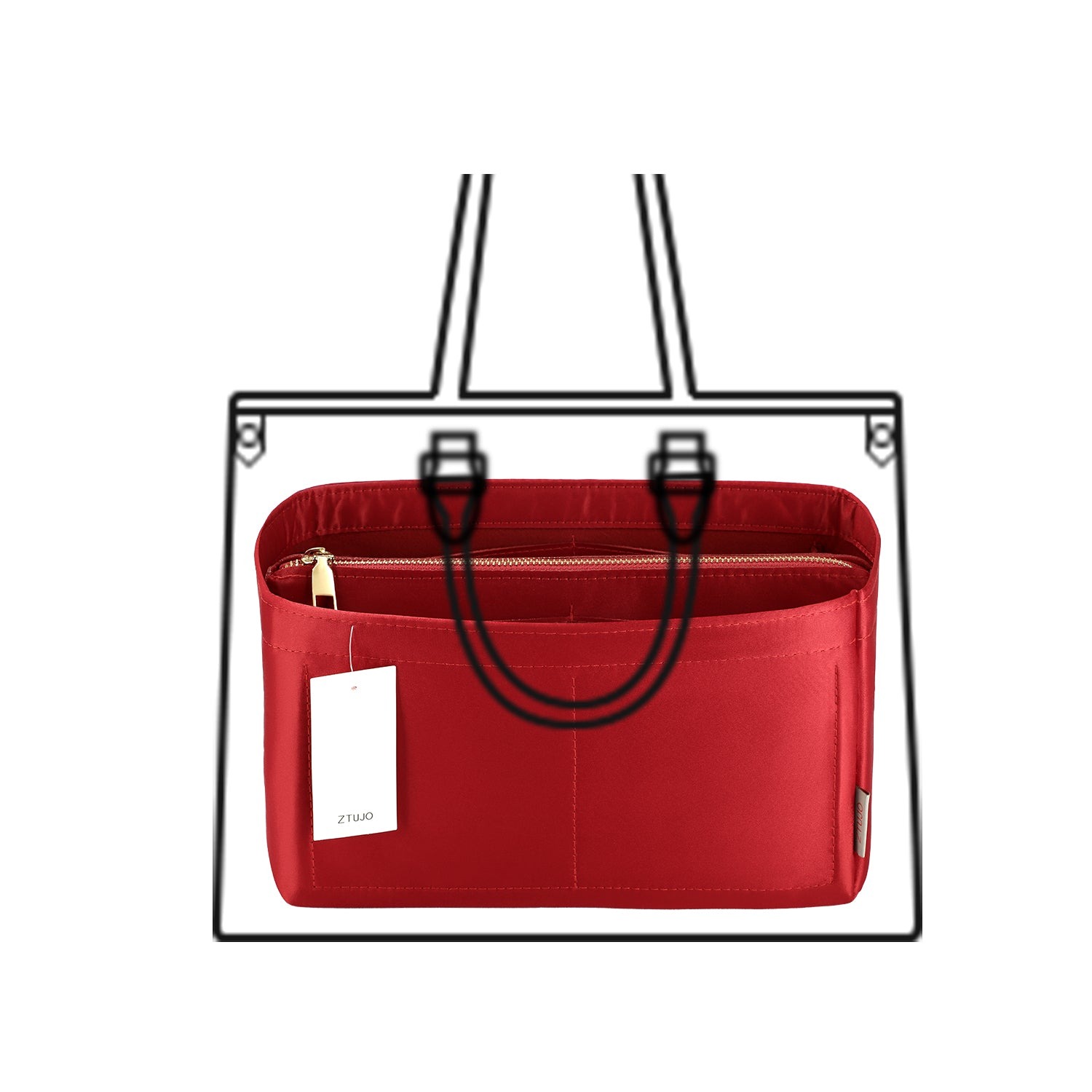 Jedwabista wkładka organizująca do torebki dla Speedy, Neverfull, ONTHEGO Tote i innych – 8 kieszeni, 7 rozmiarów product image 15