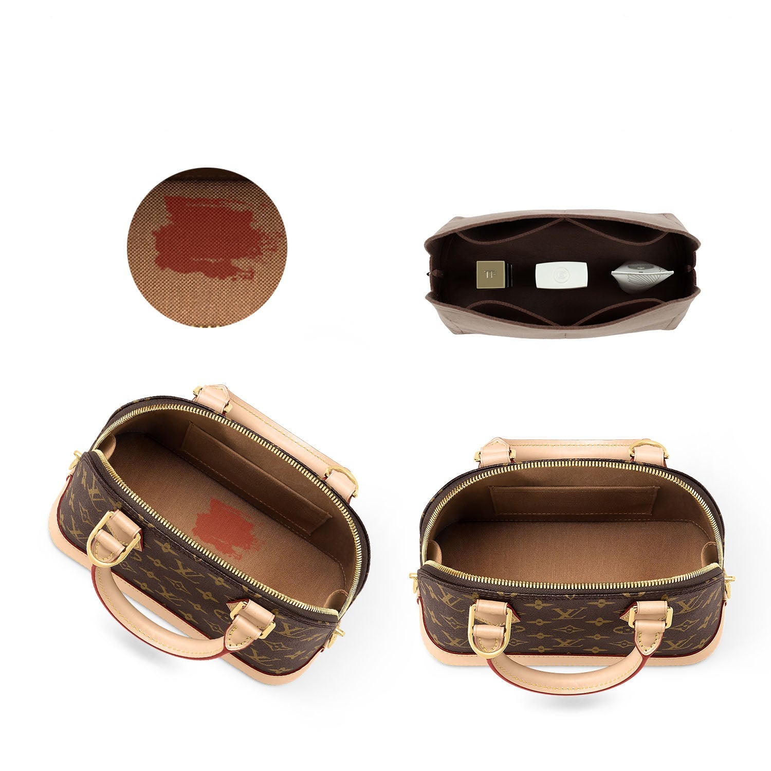 ที่ใส่ของในกระเป๋า สำหรับ LV Alma BB / PM / MM – แผ่นรองฟิลต์เกรดพรีเมียม product image 4