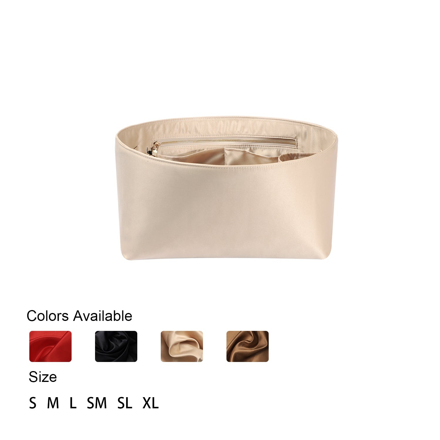 Hedvábná vložka do kabelky s zipem – pasuje na LV Neverfull, Speedy, Onthego, Artsy, tote – 6 velikostí product image 7