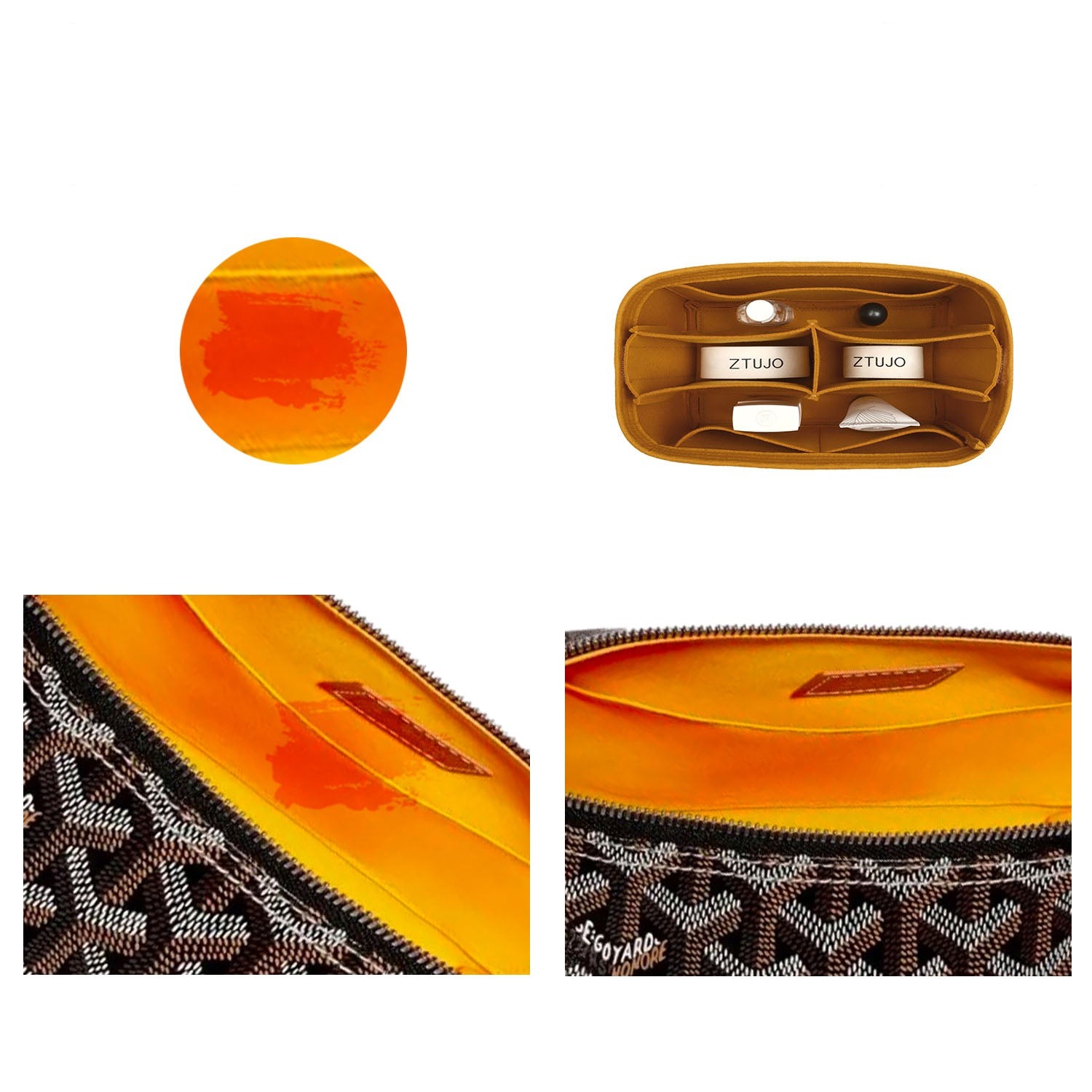 منظم حقيبة لأغراض حقيبة Goyard Bowling 25 - 5 جيوب، لباد فاخر detail image 3