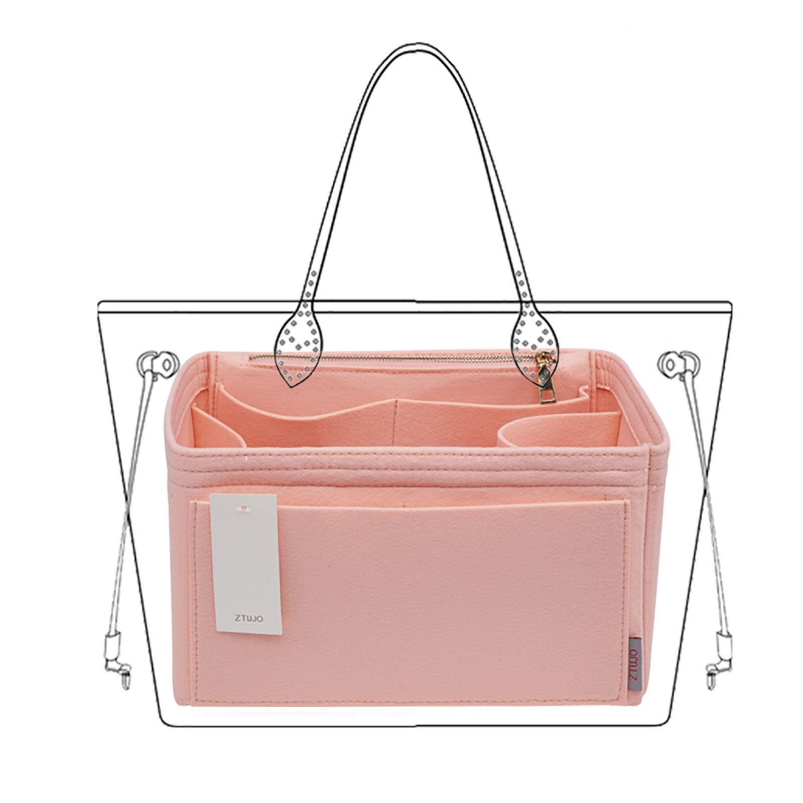 Organizador de bolso de fieltro para interiores con portabotellas – Delgado Medio, Grande, Extra Grande product image 23