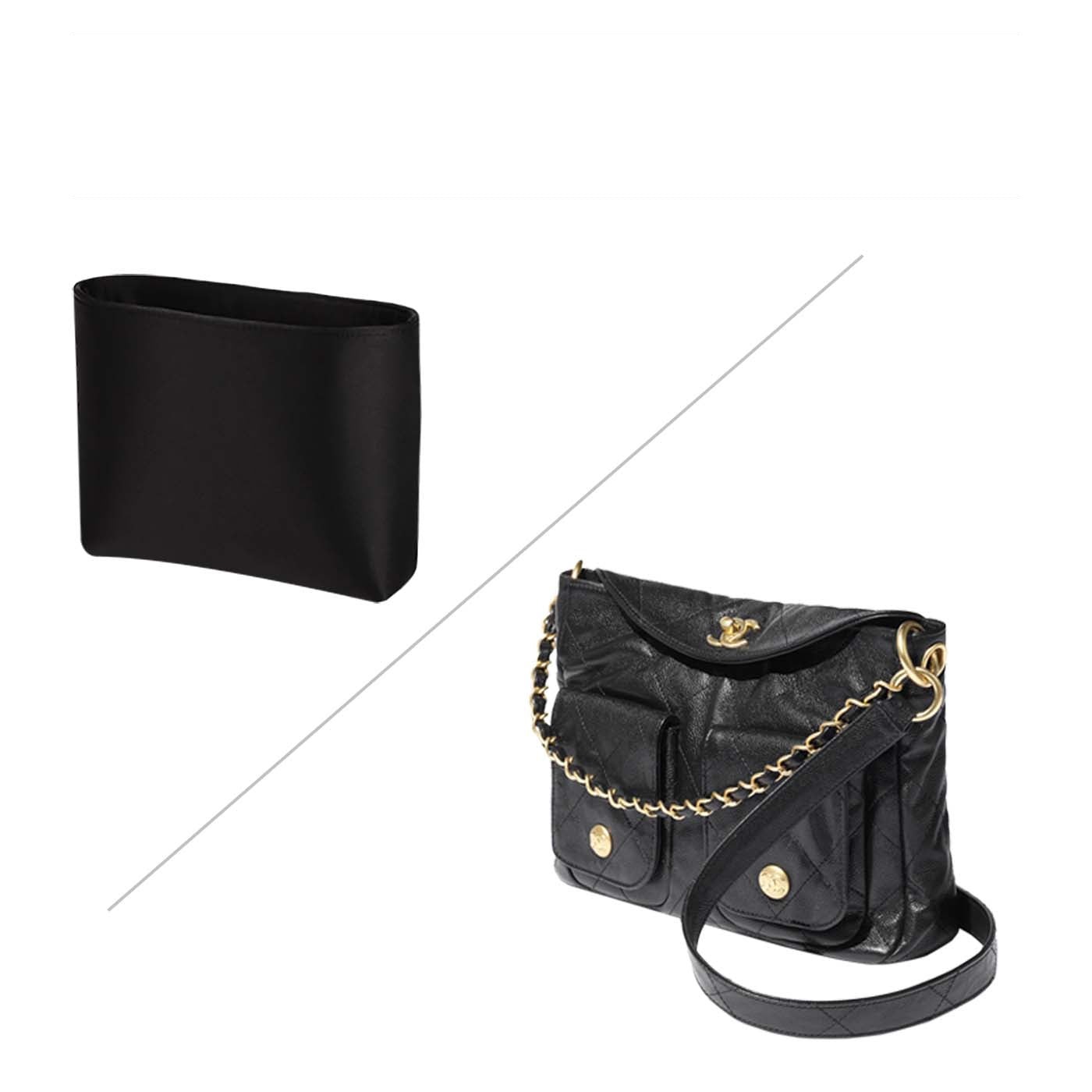 Penyusun Beg Sutera dan Satin untuk Chanel 25 Hobo – 4 Poket, Hitam atau Tersuai detail image 6