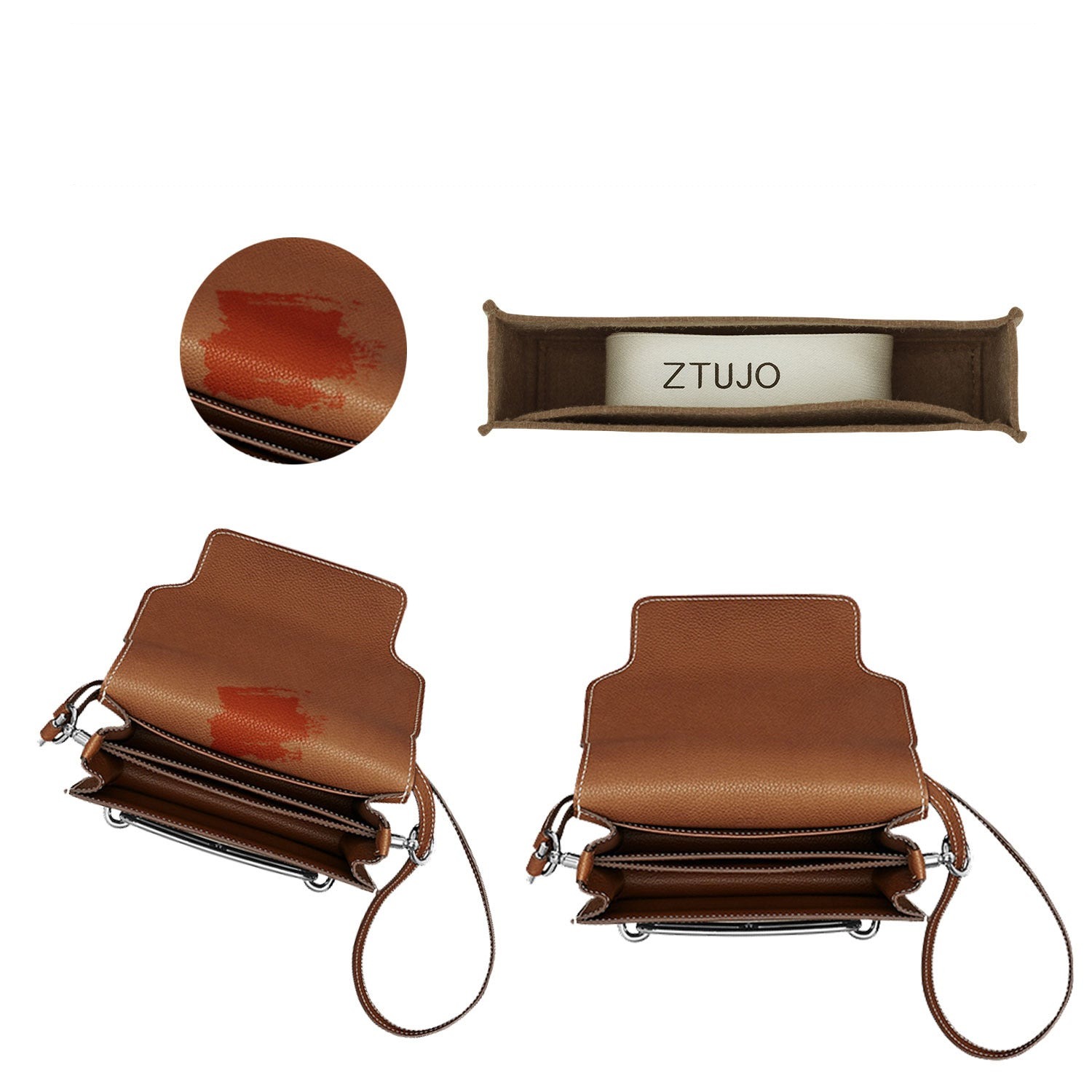 Penyusun Beg untuk Hermes Roulis Mini / 23 – Sisipan Felt 2 Poket product image 5