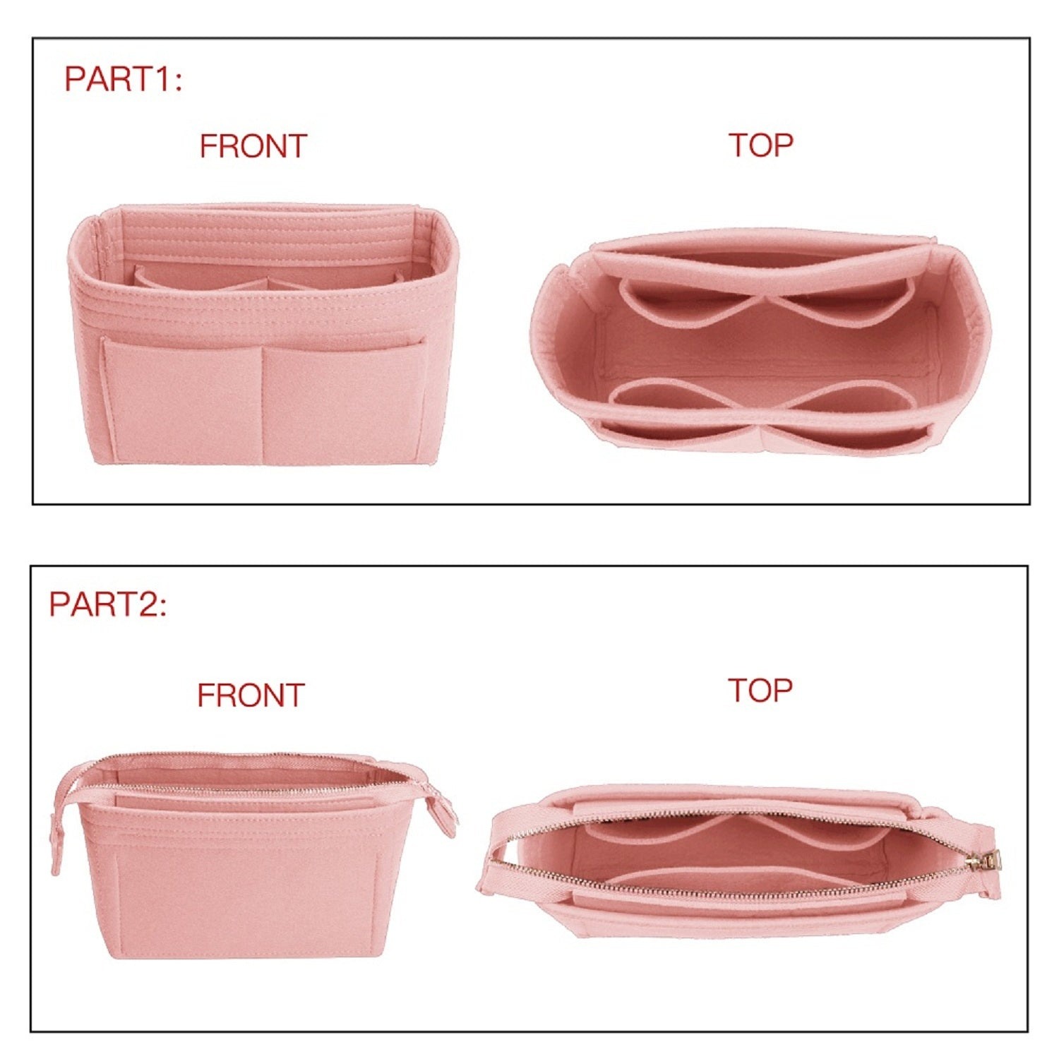 퍼스 오거나이저, LV NeoNoe Noé 시리즈용 2팩 백 인 백 인서트 product image 5
