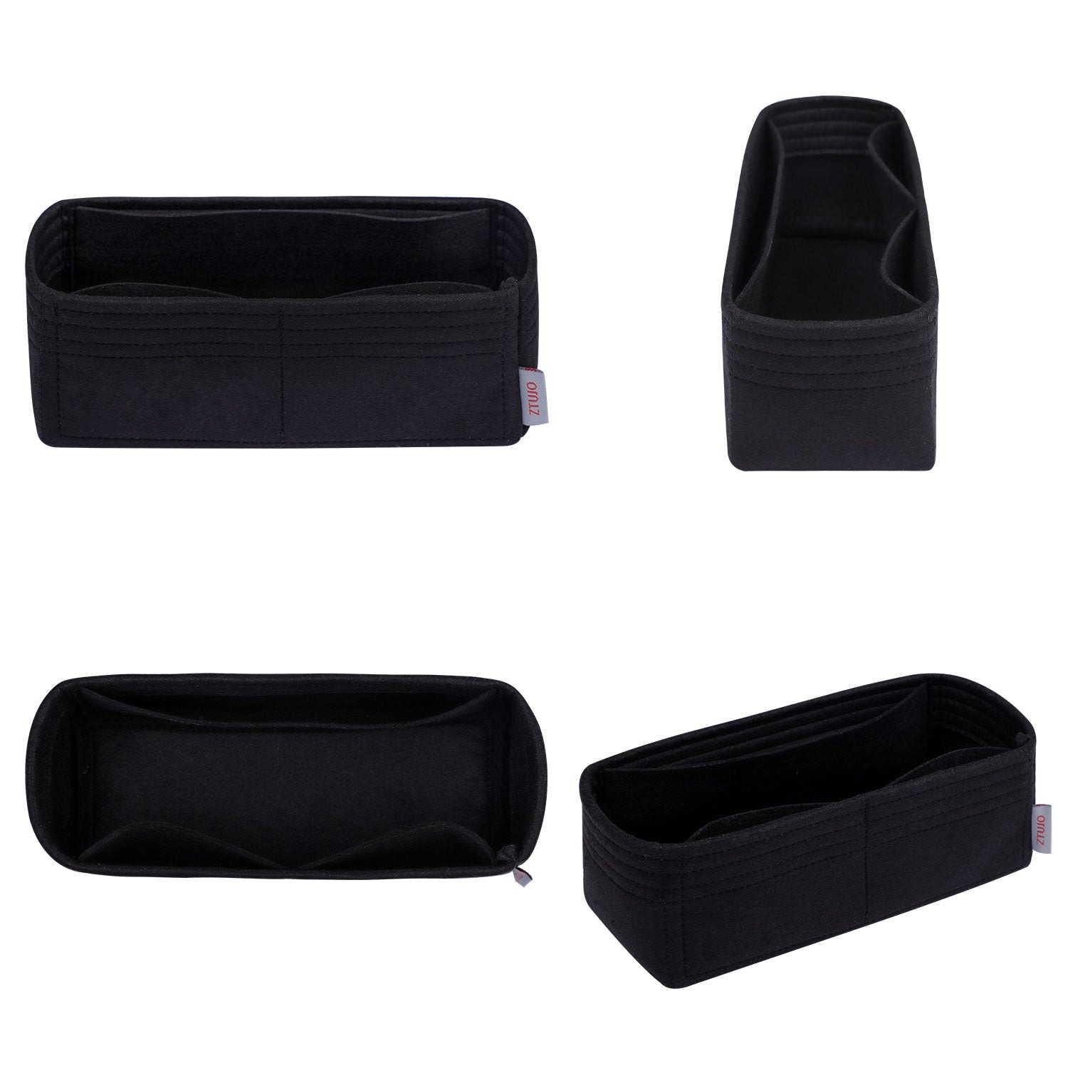 Taschenorganizer für LV Keepall XS – 3-Fächer Filzeinsatz (Schwarz / Sonderfarbe) detail image 1