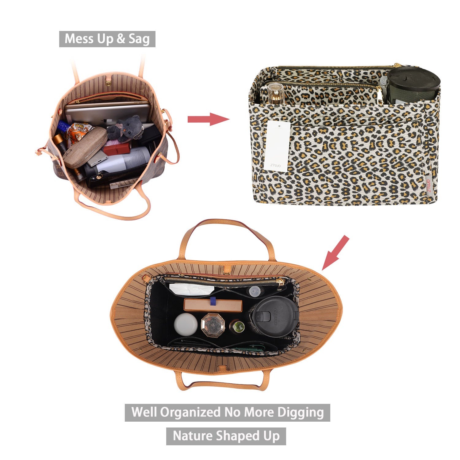 Vložka a organizér do kabelky pro LV Speedy, Neverfull, Graceful, Tote – plstěný tvarovač kabelky product image 48