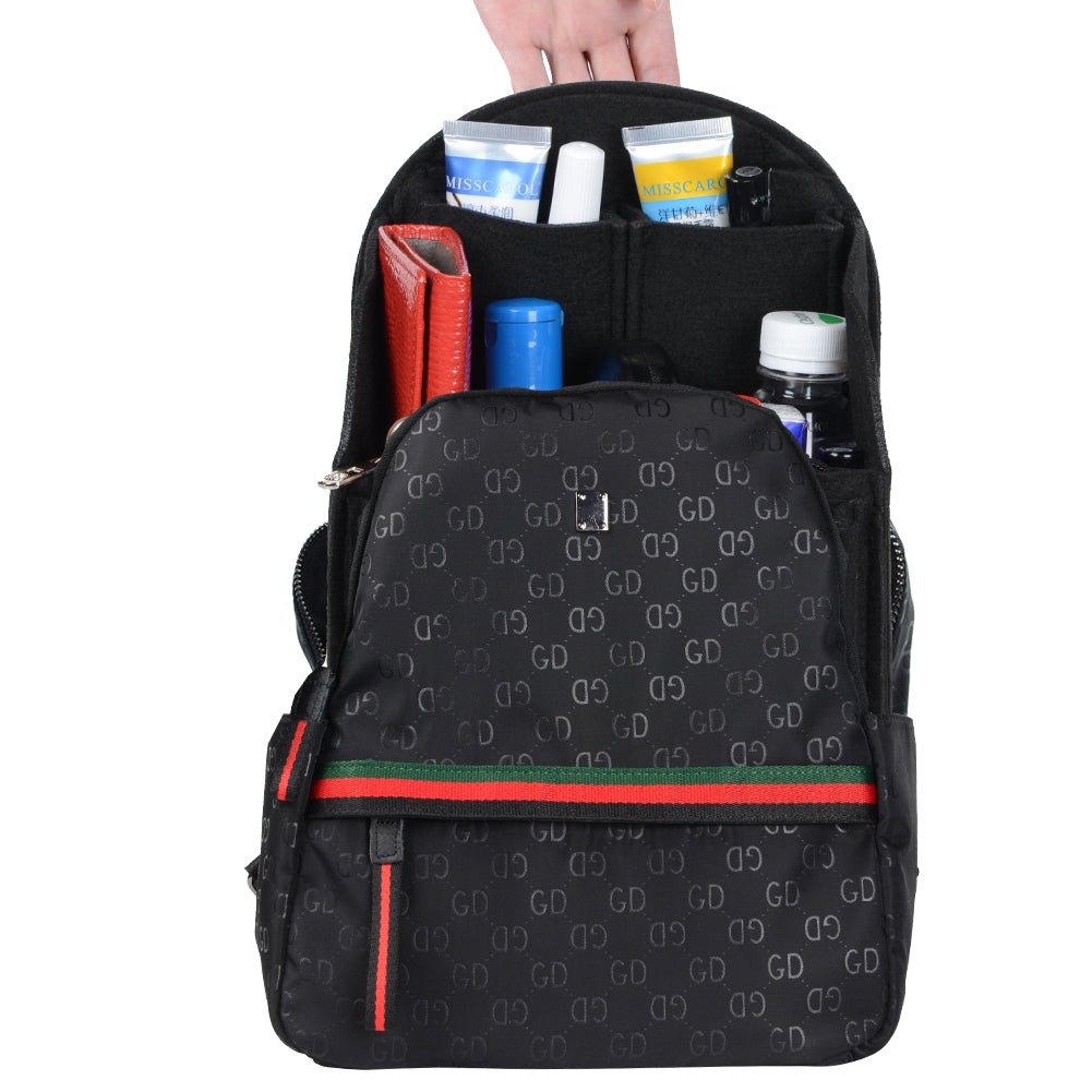Organizador de bolso de fieltro para mochilas: compatible con bolsos redondos y cuadrados, en beige/gris/marrón/negro. product image 45