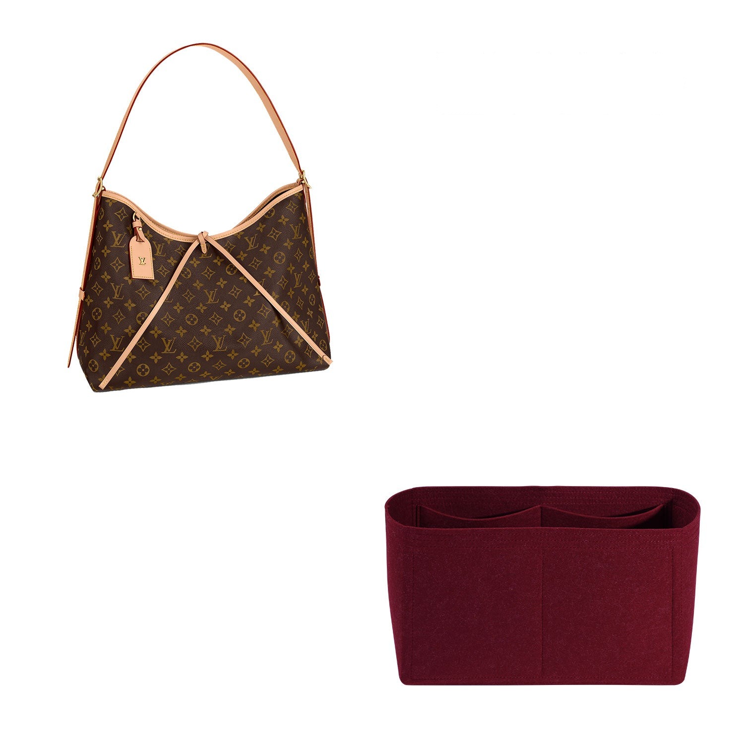 Organizador Premium para Bolsa LV Carryall PM / MM – Vermelho Vinho ou Cor Personalizada