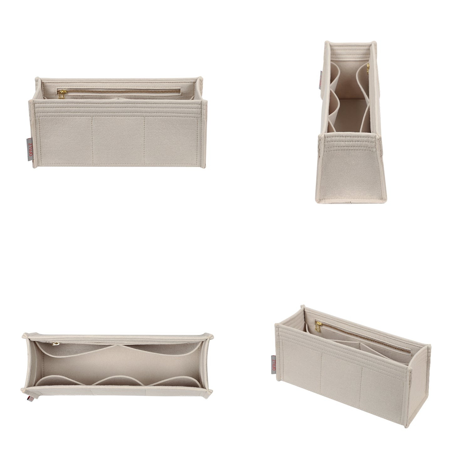 Premium Organizer do torebki Hermes Jypsiere 28 / 31 / 34 – 7 kieszeni, miękki filc, zamki YKK product image 2