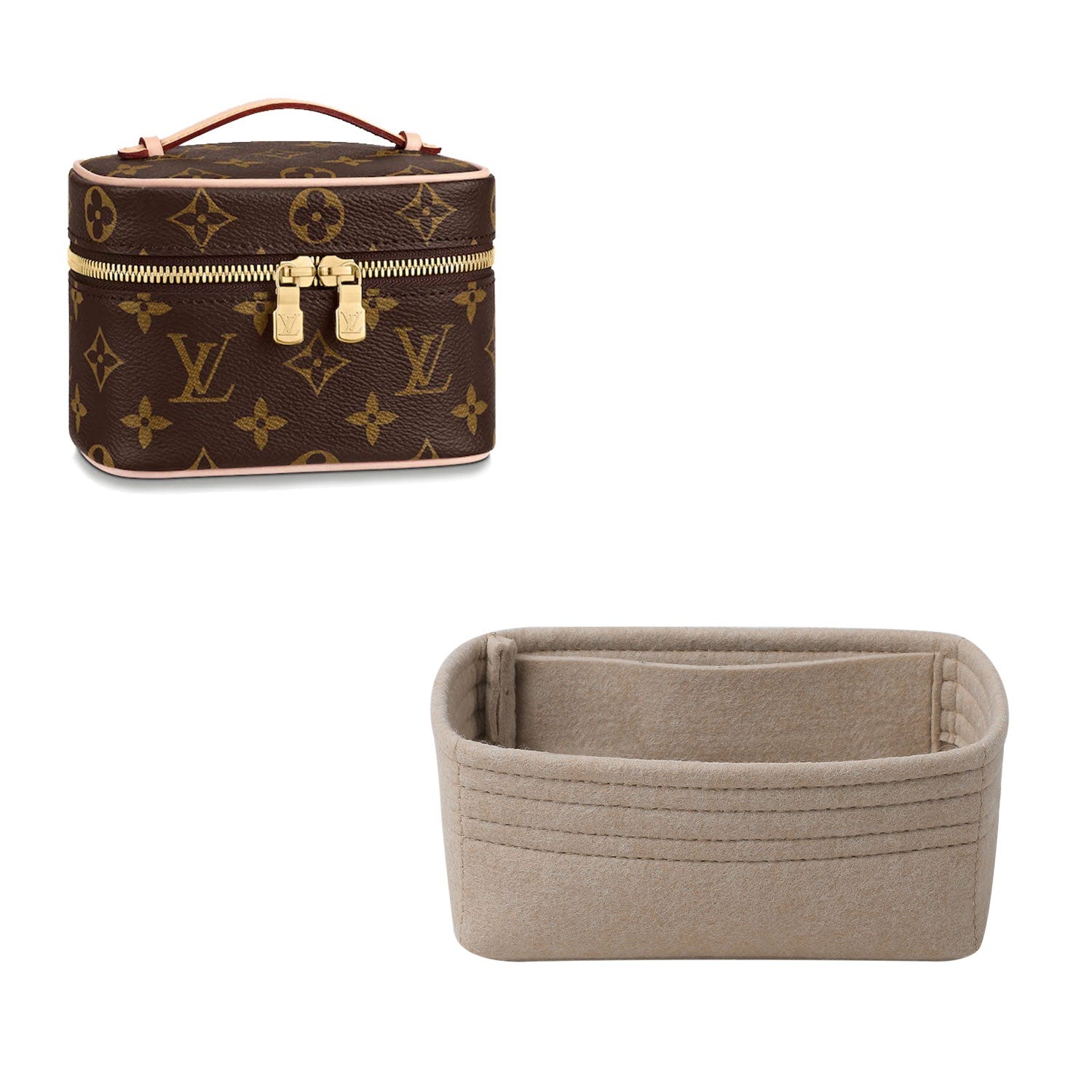 Premium Veskeorganisator for LV Nice Nano / Mini / BB – 7 lommer, YKK-glidelåser product image 6