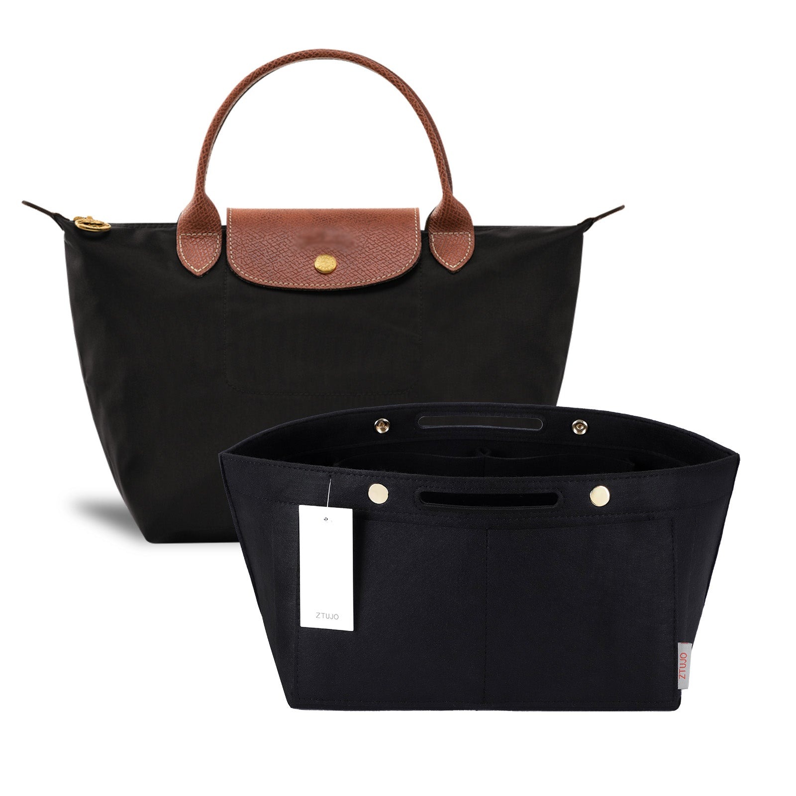 Longchamp Le Pliage -laukun järjestäjäinsertti – Sopii top handle S/M- ja olkalaukku S/L-kokoihin product image 13