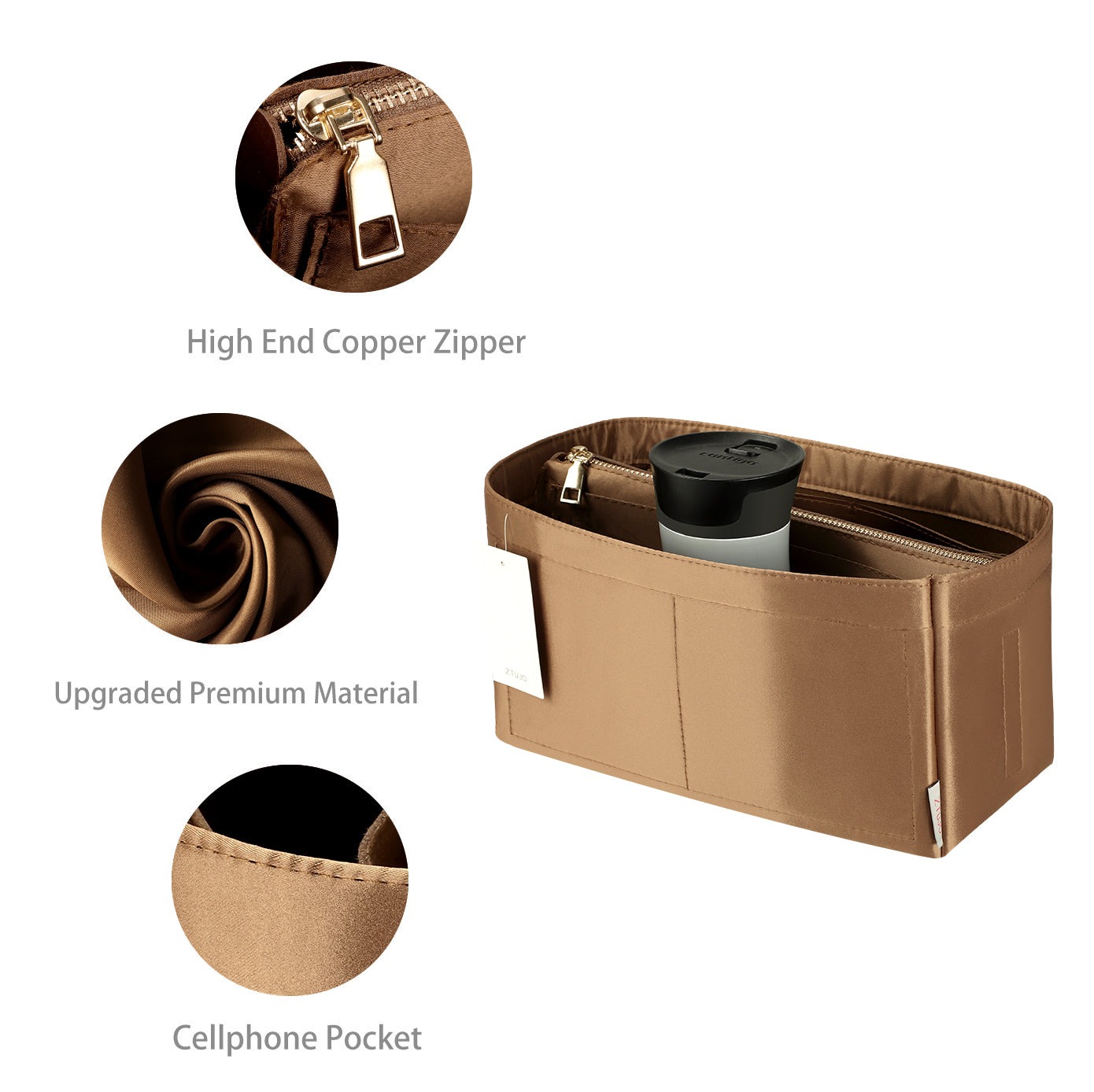 Jedwabista wkładka organizująca do torebki dla Speedy, Neverfull, ONTHEGO Tote i innych – 8 kieszeni, 7 rozmiarów product image 25