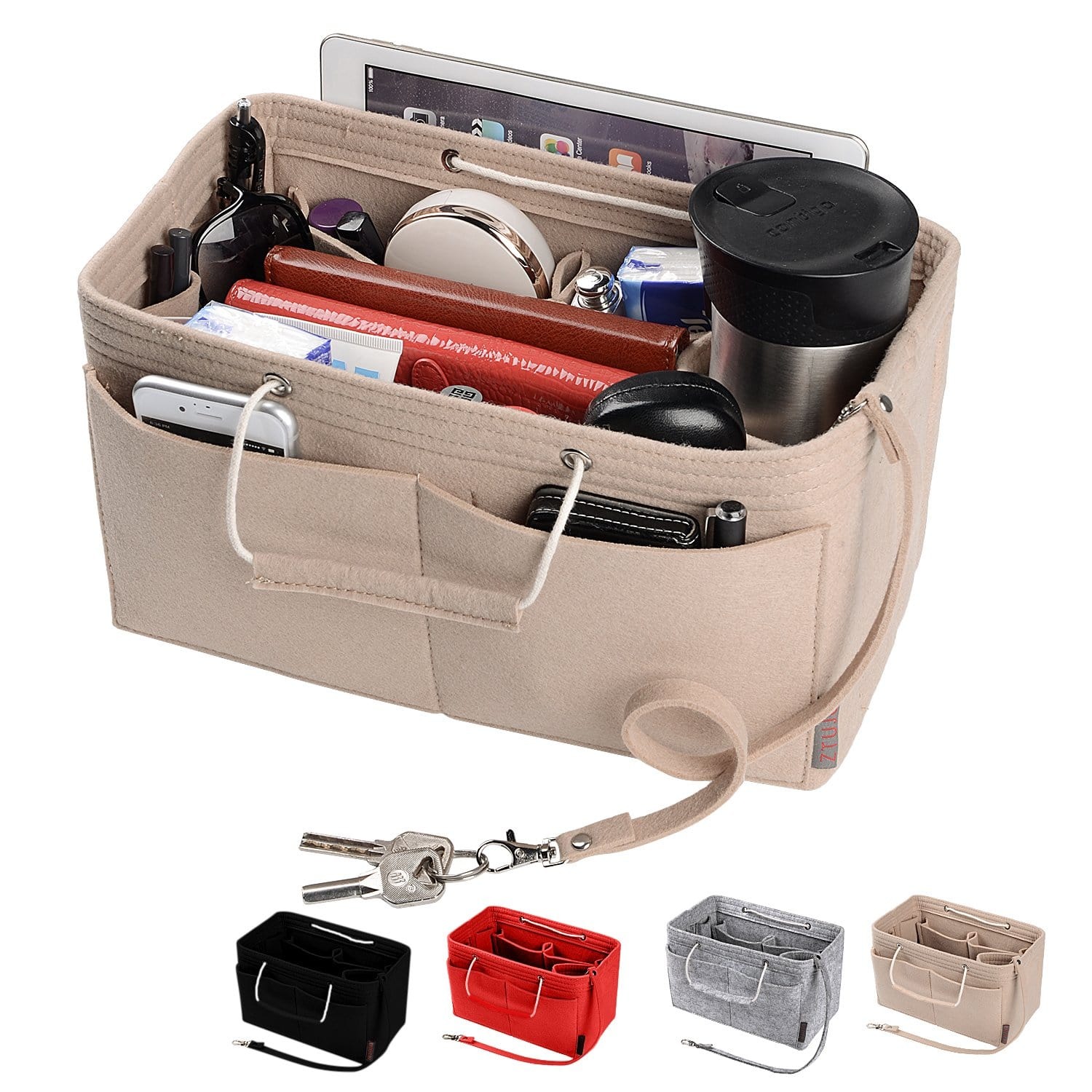 Organizer Tas Felt Multi-Saku dengan Gagang – Cocok untuk LV Speedy 30, 35 & Neverfull MM (Sedang/Besar) product image 22