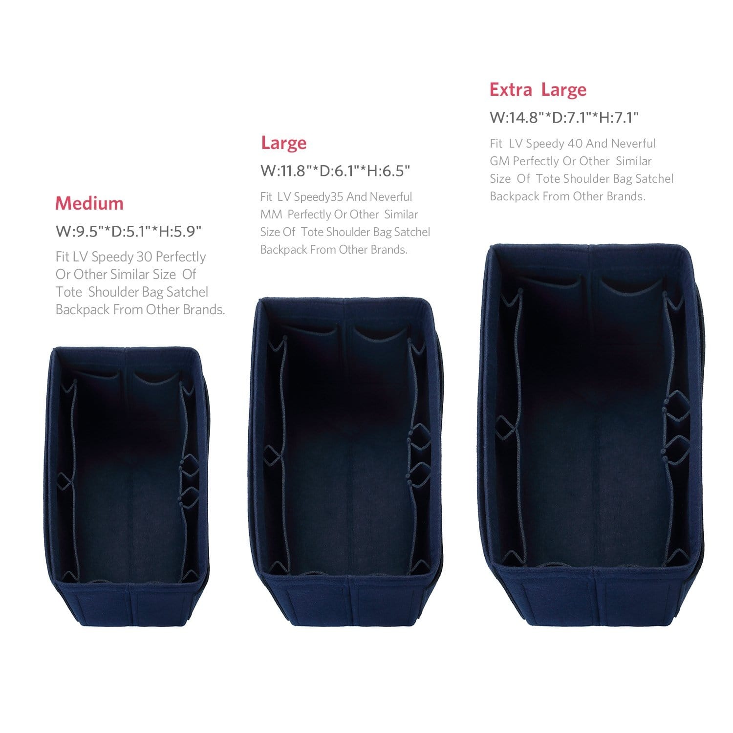 Organisateur de sac à main en feutre – Très grande taille (Convient au Speedy 40 / Neverfull GM) product image 58