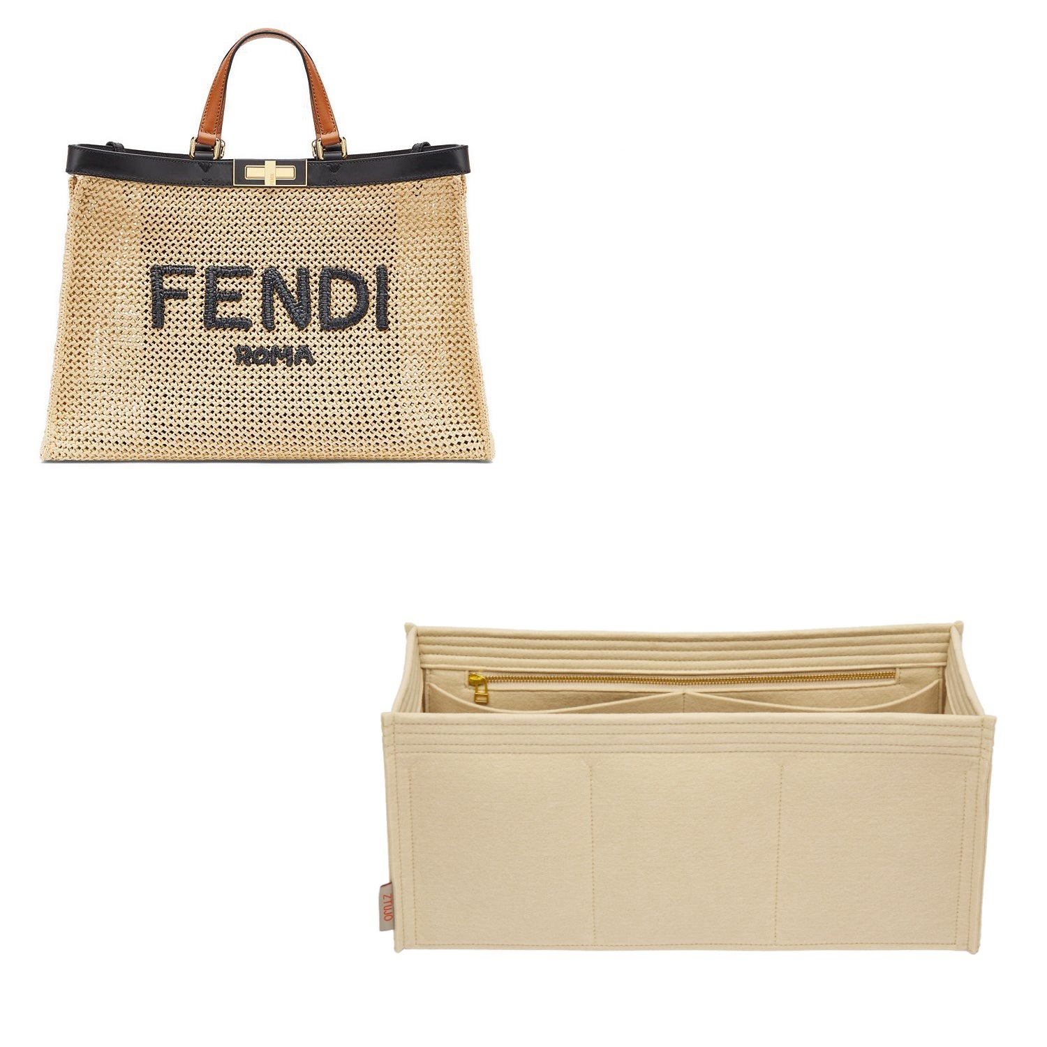 Vložka do kabelky pro Fendi Peekaboo X Tote Medium Perfectly – 6kapsová plstěná vložka