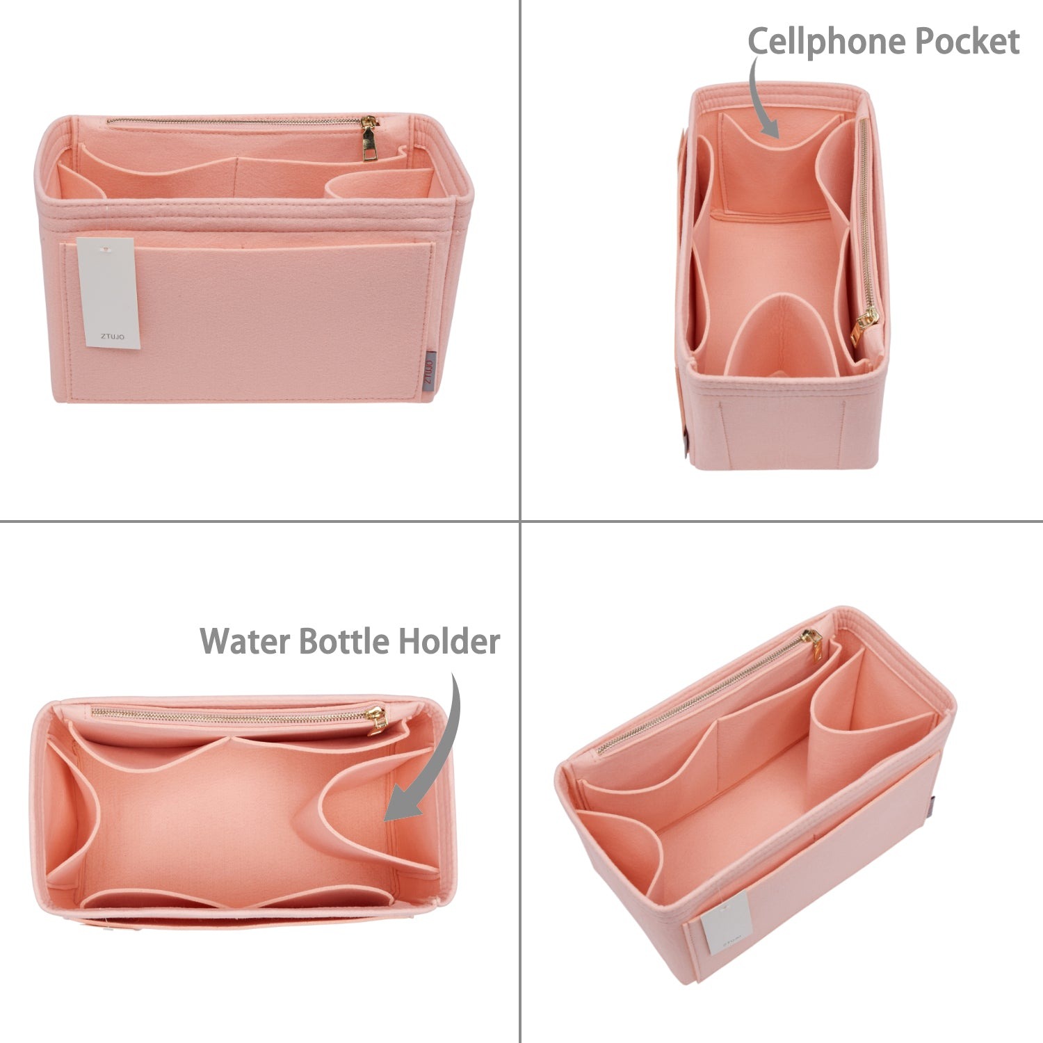 Organizador de bolso de fieltro para interiores con portabotellas – Delgado Medio, Grande, Extra Grande product image 26
