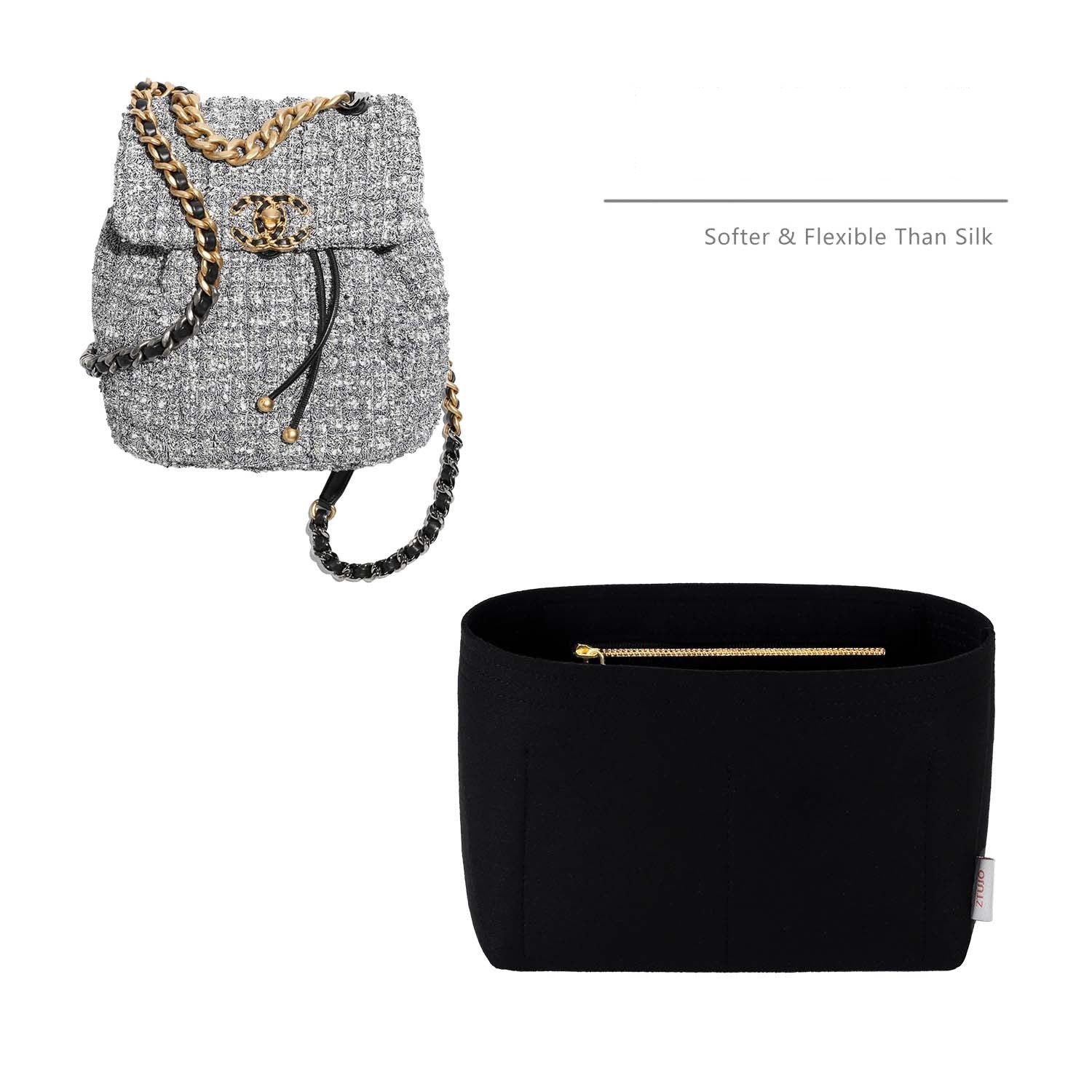 Organizer Premium per Zaino Chanel 19 – 4 Tasche, Cerniere YKK