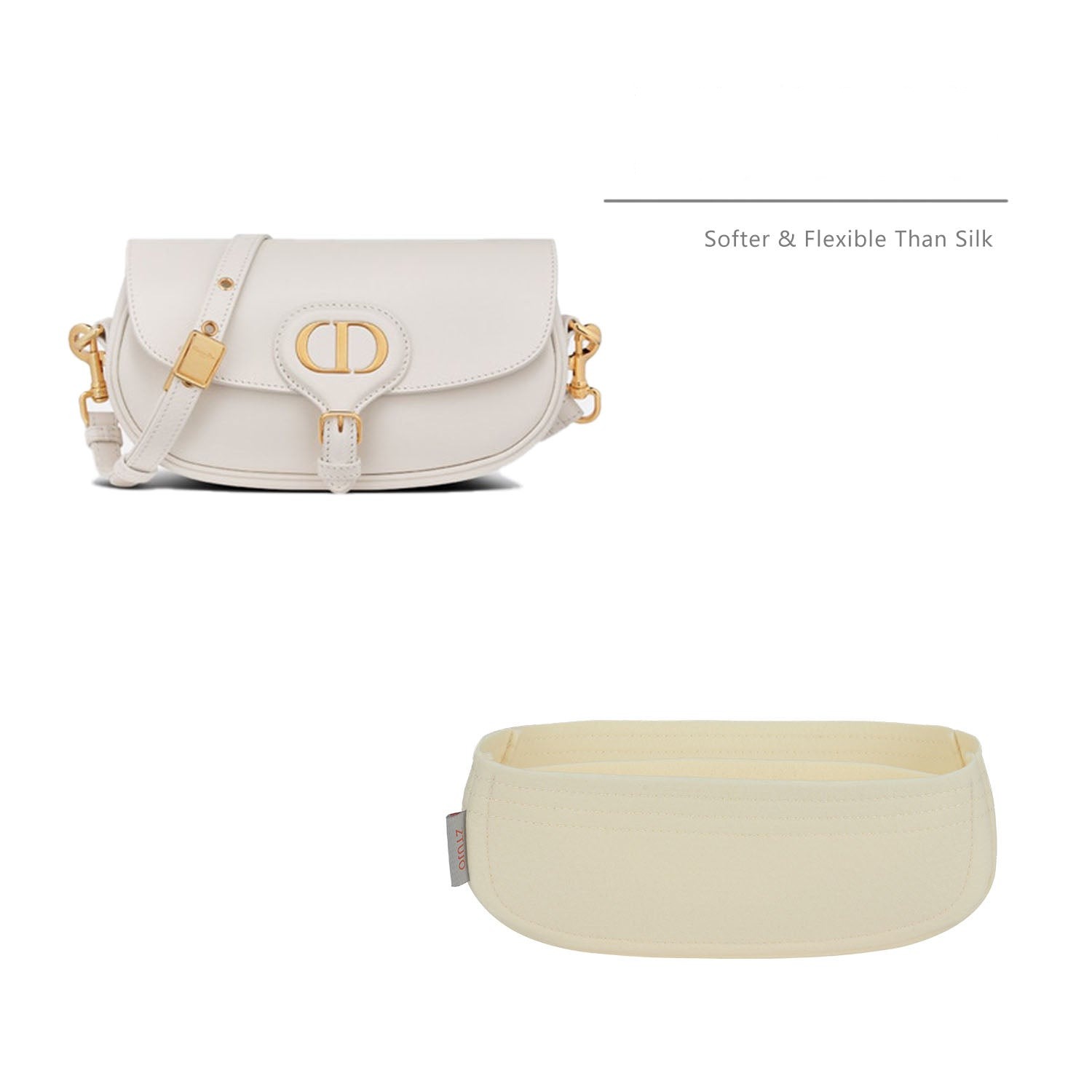 Organisateur de sac à main premium pour Dior Bobby East-West – 2 poches, feutre doux