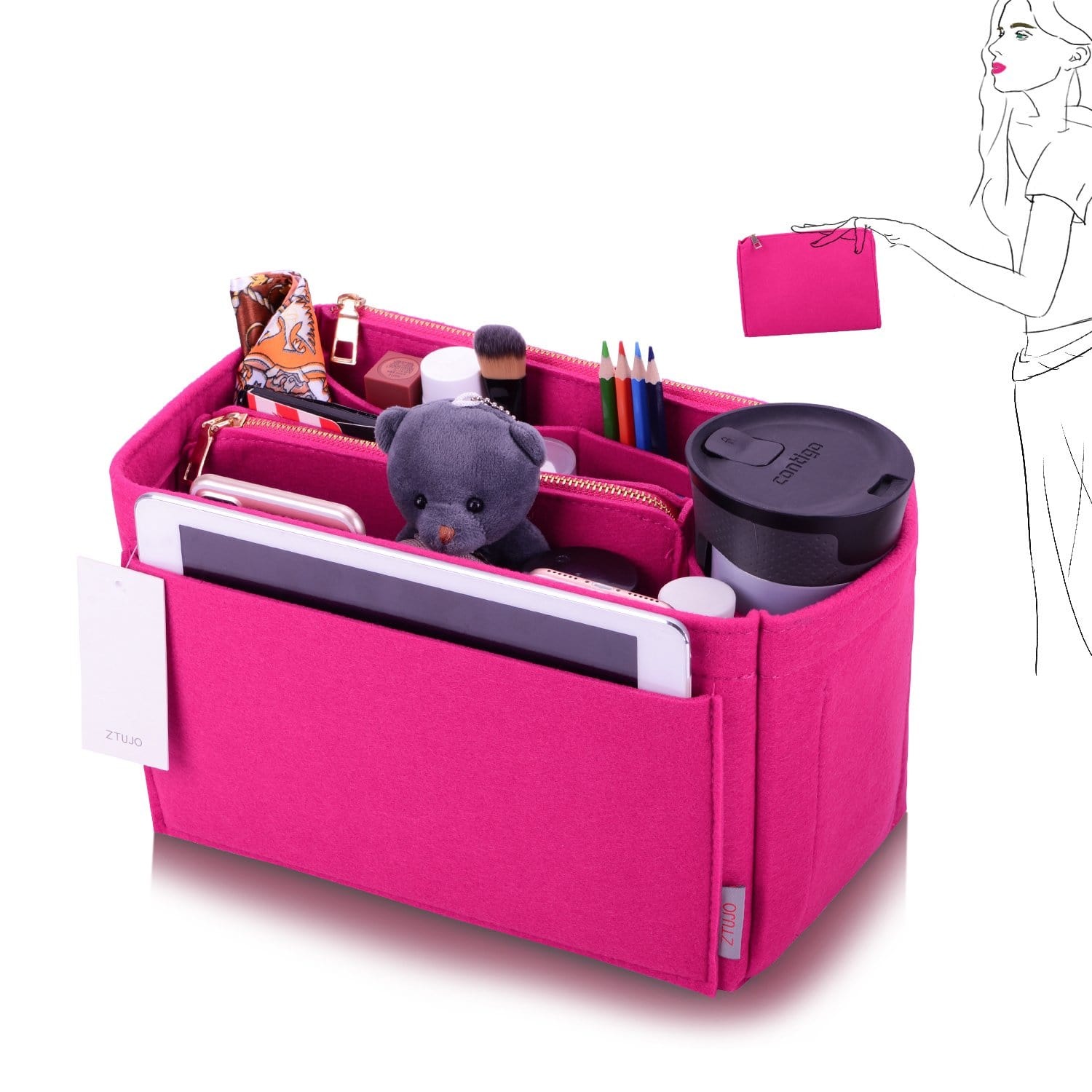 Vložka a organizér do kabelky pro LV Speedy, Neverfull, Graceful, Tote – plstěný tvarovač kabelky product image 23