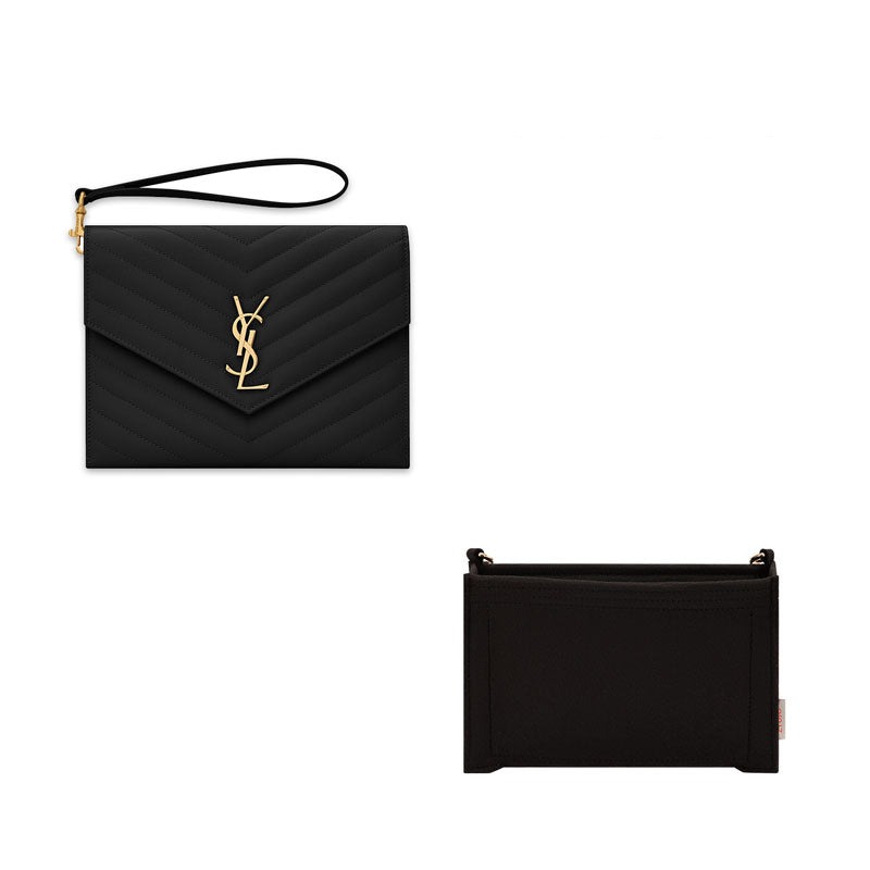 YSL 모노그램 파우치 엔벨로프 클러치용 퍼스 오거나이저 – 2포켓, 펠트 인서트